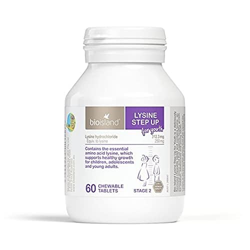 Bio Island Lysine Step Up for Youth โ 60 Chewable Tablets (Blackcurrant)