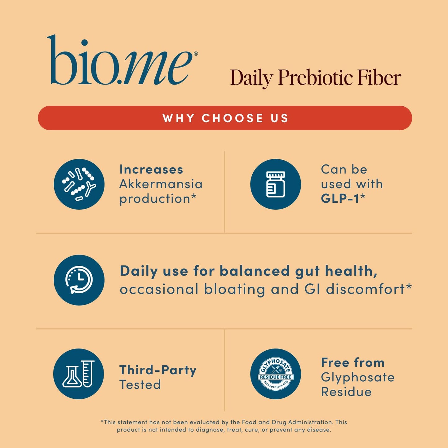 Bio.me Daily Prebiotic Fiber Powder β Chai, 7g per Serving | Digestive & Gut Health