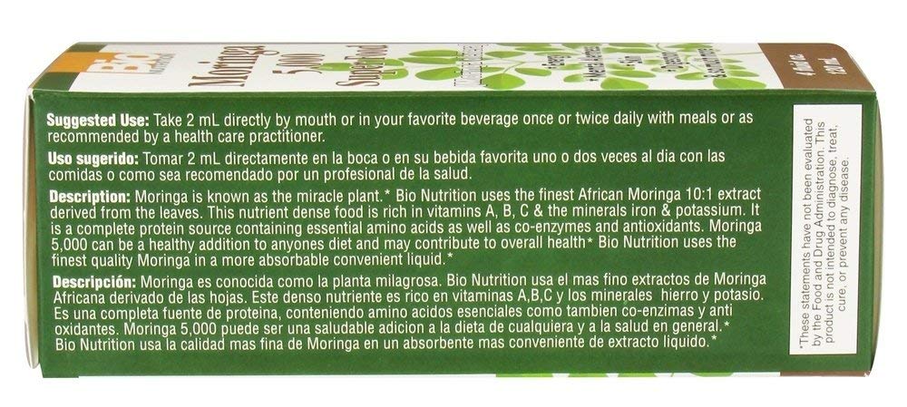 Bio Nutrition Moringa Liq โ Certified Organic Moringa Superfood Liquid