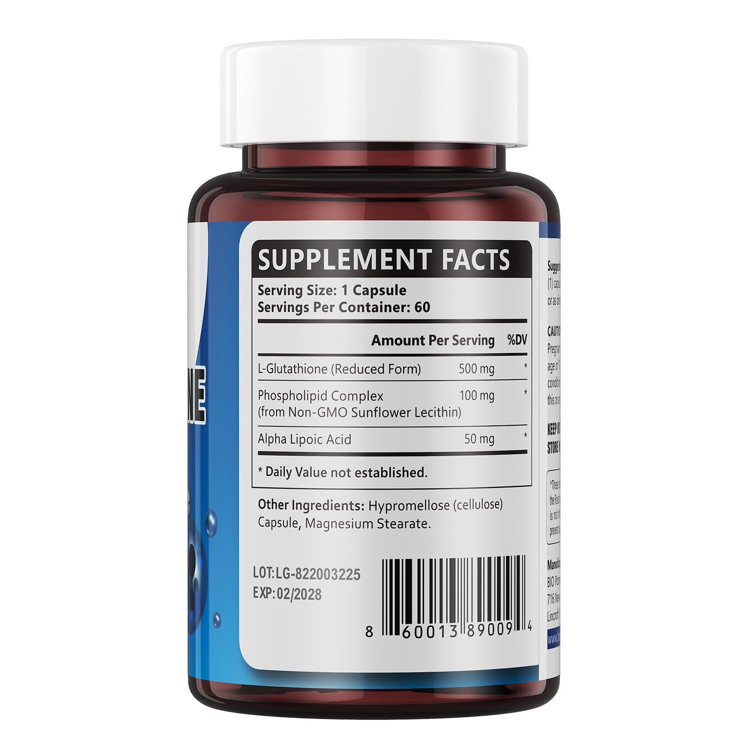 BIO POTENTIA Liposomal Glutathione 500mg + Alpha Lipoic Acid – Antioxidant, Liver & Skin Health (60 Capsules) | Non-GMO & Gluten-Free