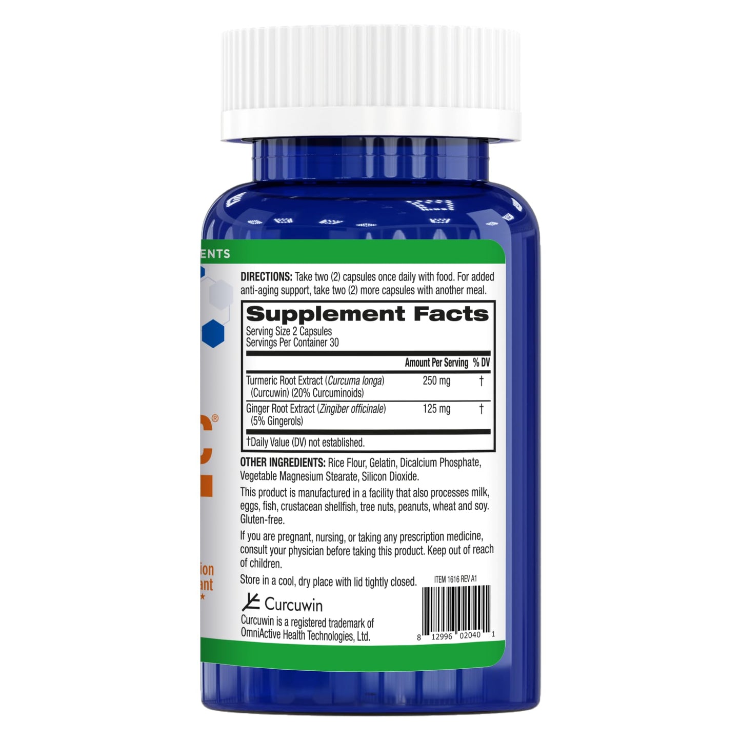 BioTrust Ageless Turmeric with CurcuWIN + Ginger โ 46x Bioavailable, 60 Capsules
