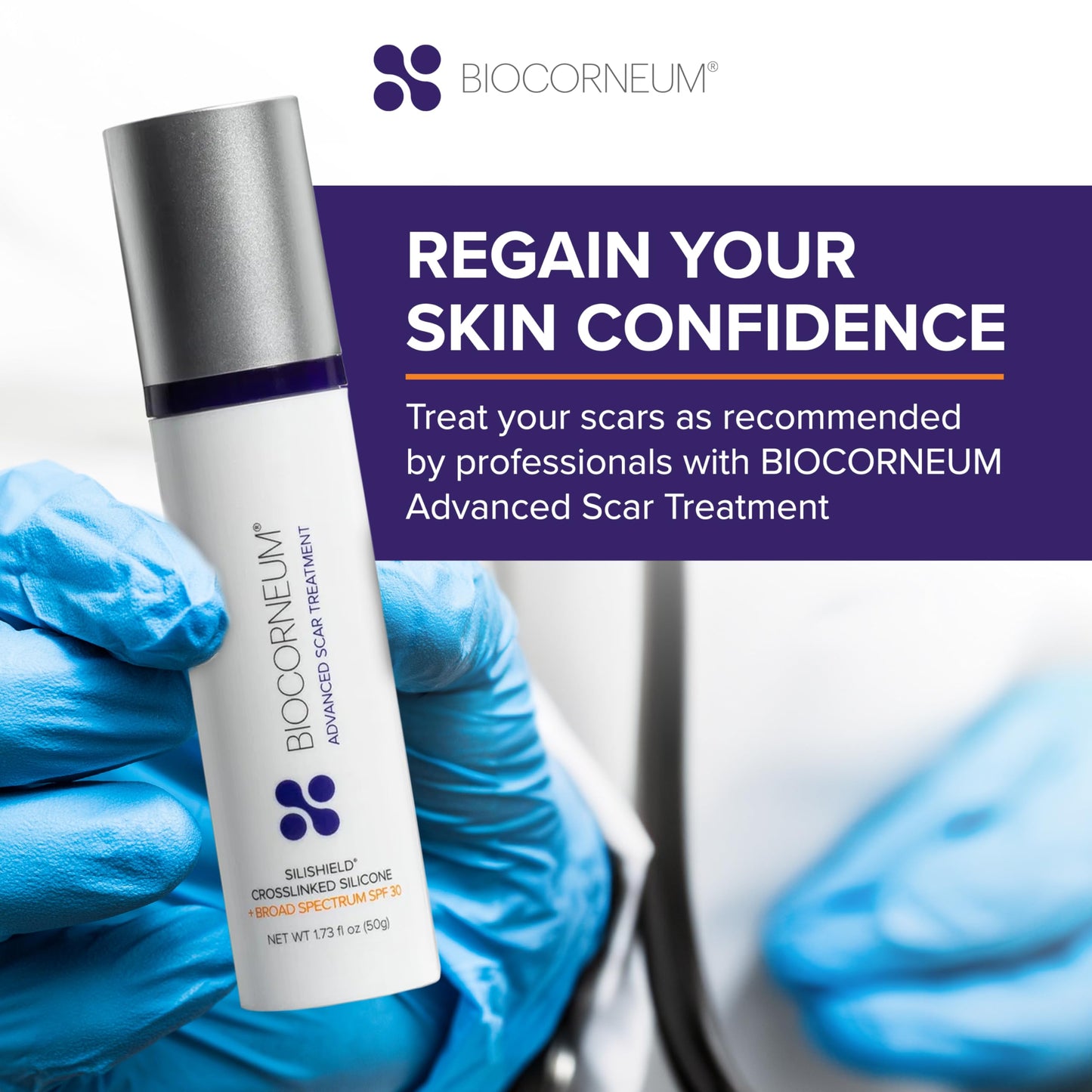 BIOCORNEUM Advanced Scar Treatment with Silishield SPF 30 (50g) β Surgeon-Recommended Silicone Scar Gel