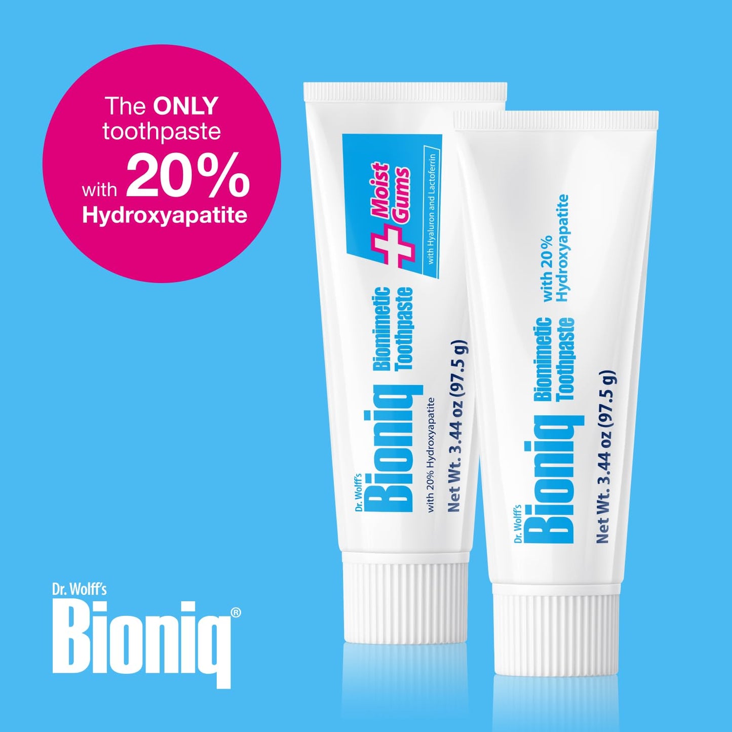 Bioniq Plus Biomimetic Toothpaste โ 20% Hydroxyapatite, 3.44 oz (Pack of 3) | Clinically Tested | Fluoride & SLS Free