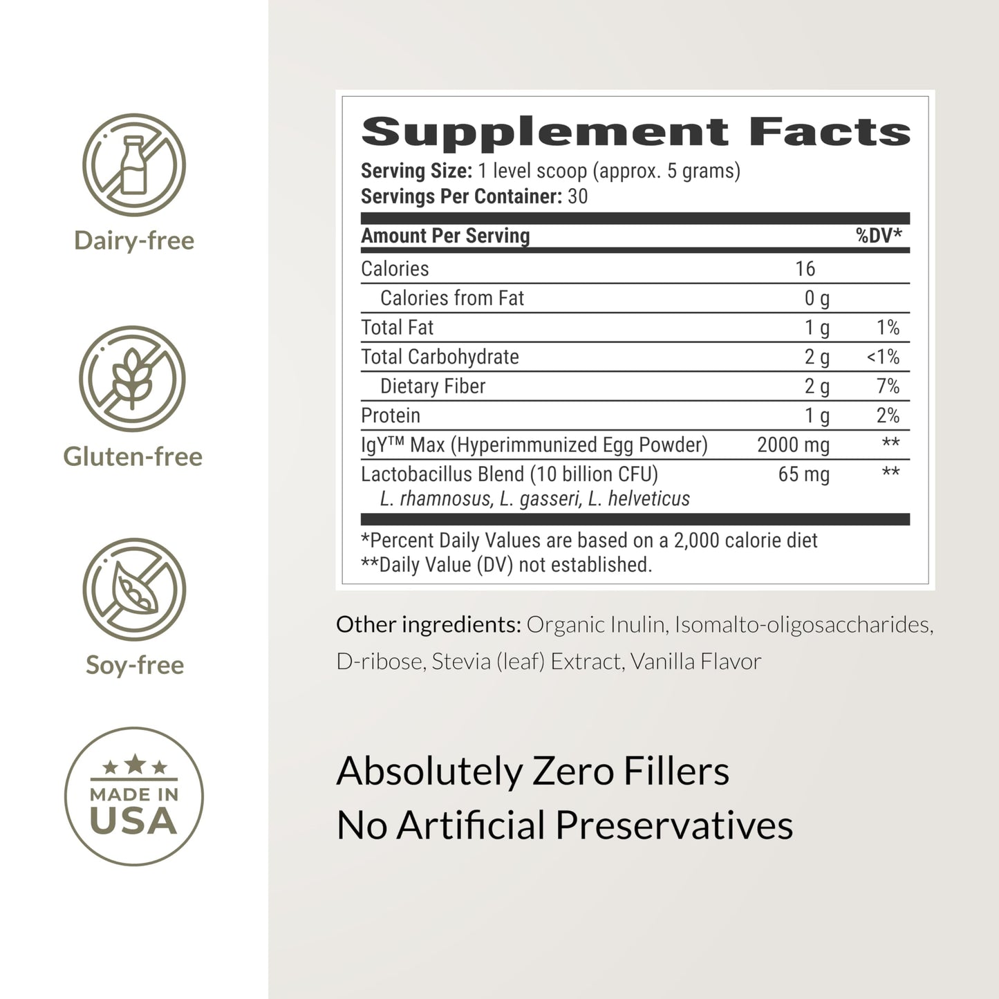 BIOptimizers Microbiome Breakthrough Gut Support Powder โ Vanilla, Probiotics & IgY Max