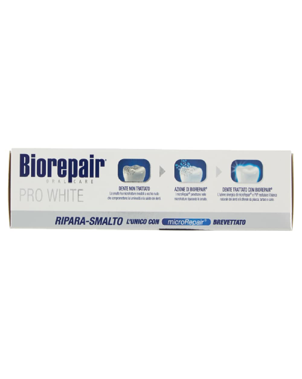 Biorepair Pro White Whitening Toothpaste with microRepair โ 75ml Tubes Pack of 4 (Italian Import)