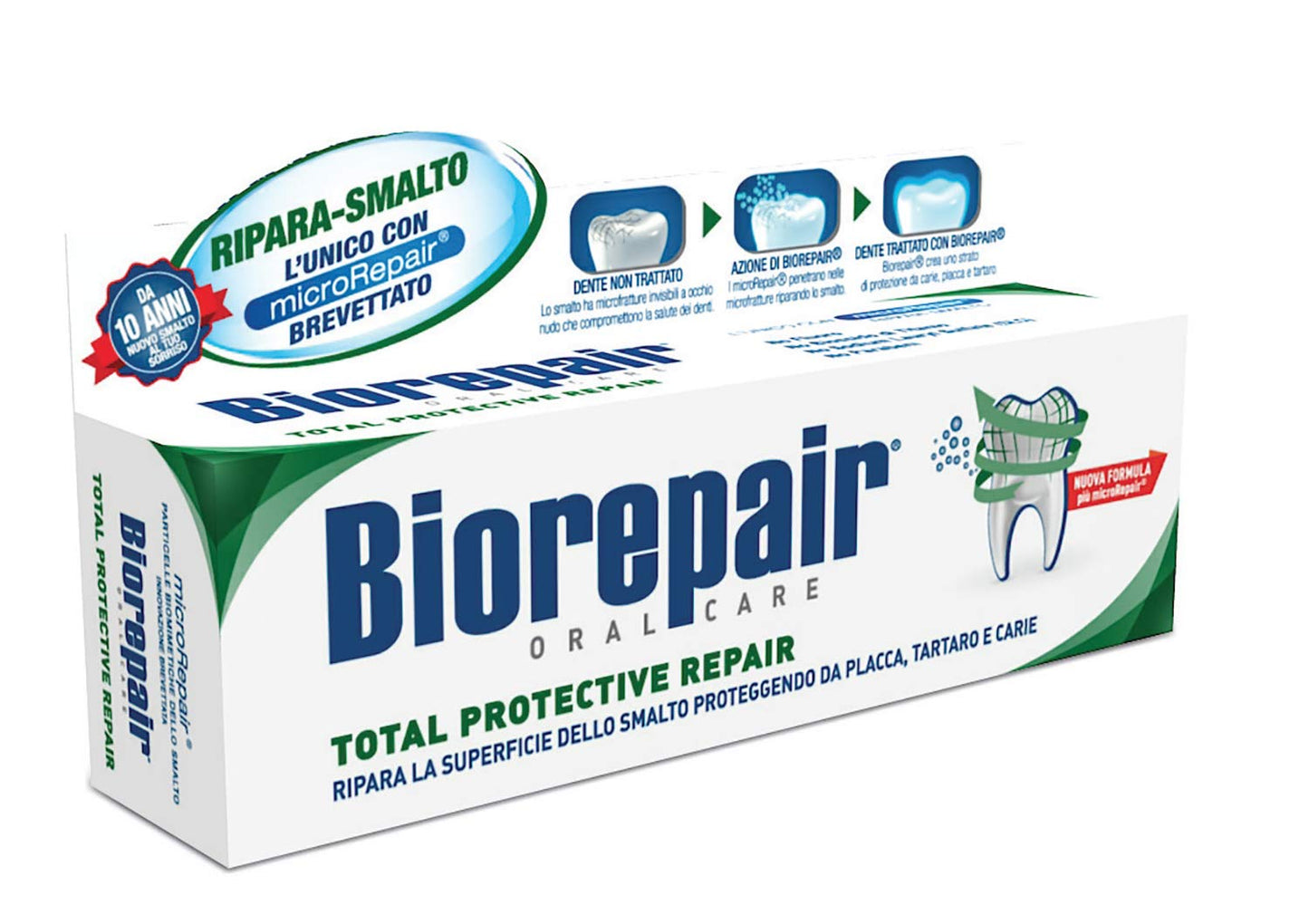 Biorepair Total Protective Repair Toothpaste with microRepair โ New Formula, 75ml (2.5 fl oz), Italian Import