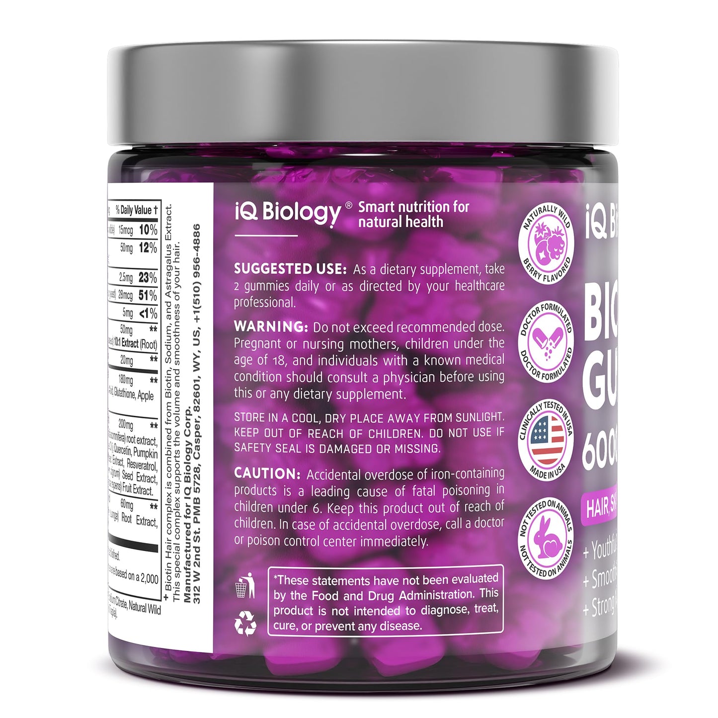 Biotin Gummies for Hair, Skin & Nails β Hair Growth Vitamins (60 Gummies)