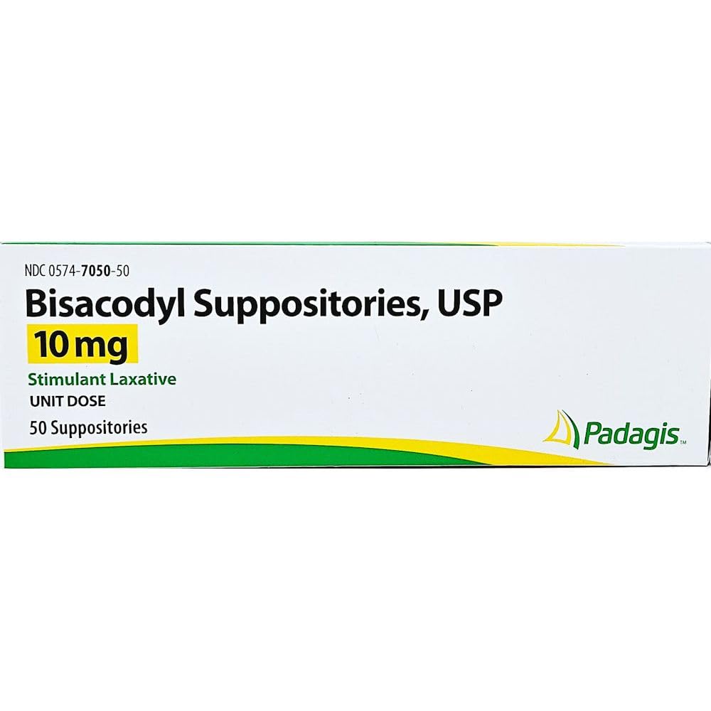 Bisacodyl Suppositories 10 mg โ 50 Count | Occasional Constipation Relief
