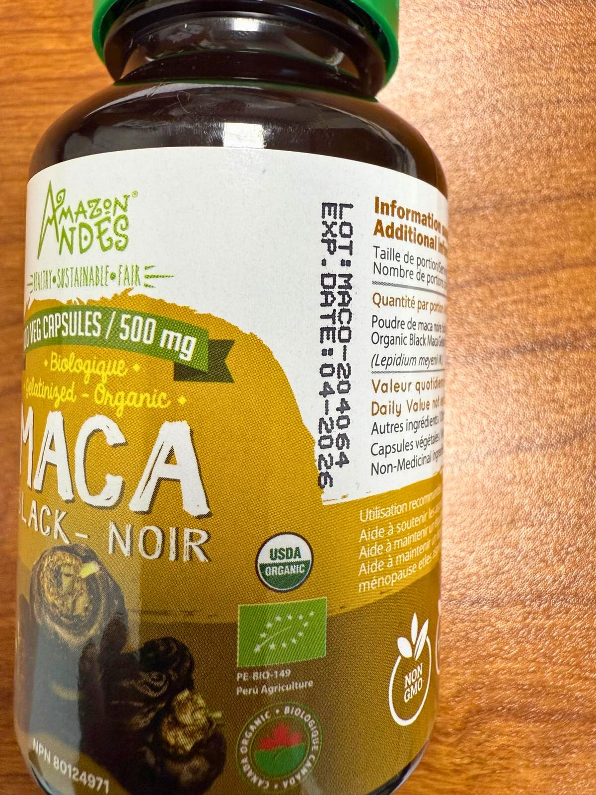Black Maca Root Capsules โ Organic Vegan, 1500mg per Serving | Men's Health