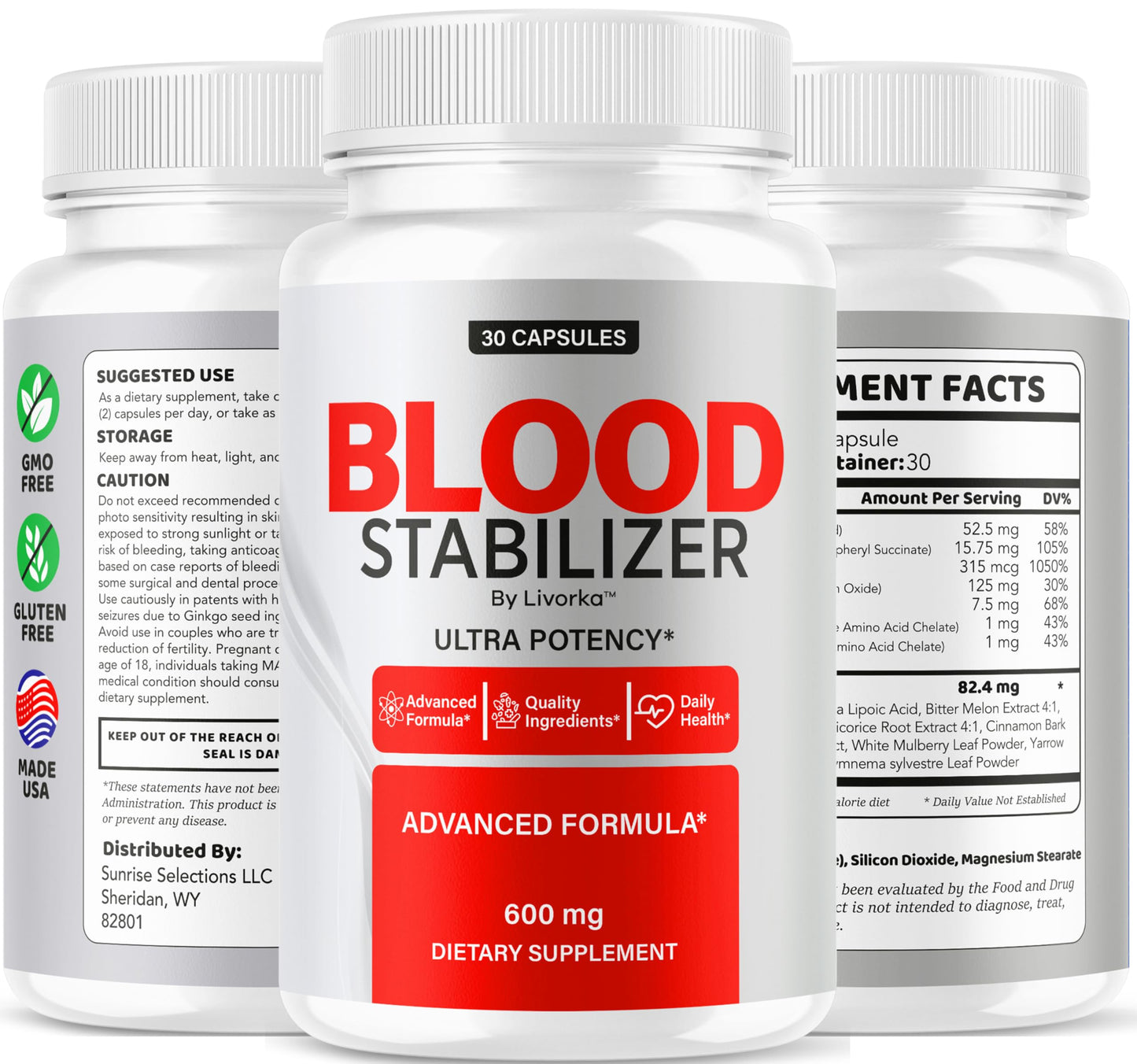 (2 Pack) Blood Stabilizer Supplement โ Original Blood Stabilizer, Advanced Blood Formula, 60 Capsules
