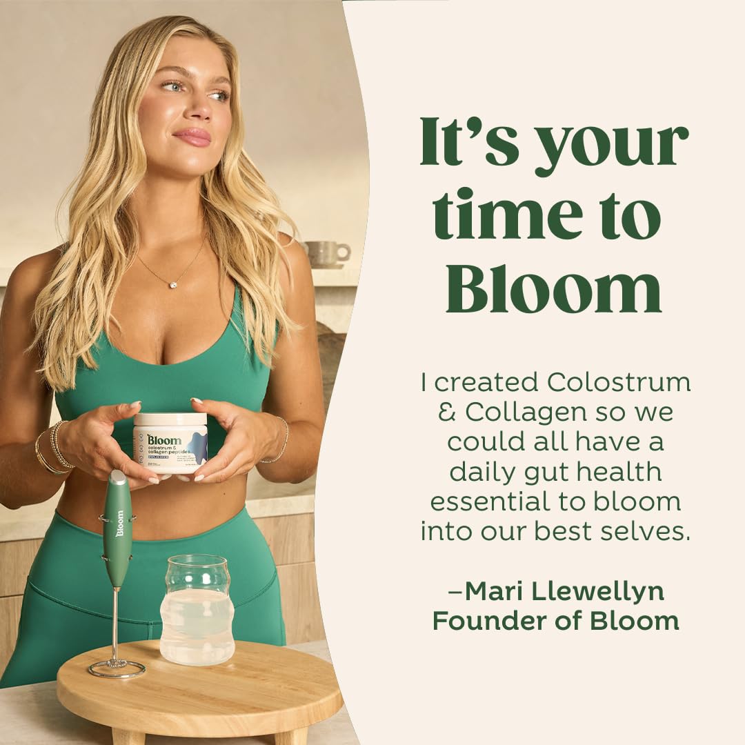 Bloom Nutrition Colostrum Powder with Vitamin B-12 โ Gut Health & Immunity (Strawberry, 25 Servings)