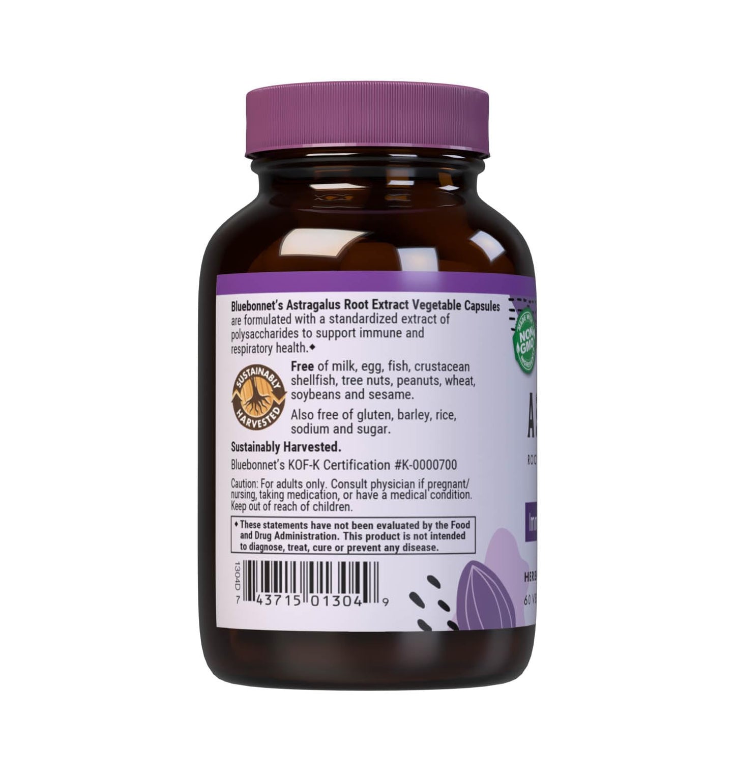 BlueBonnet Astragalus Root Extract Supplement 60 Count โ Immune Support, Vegan Capsules