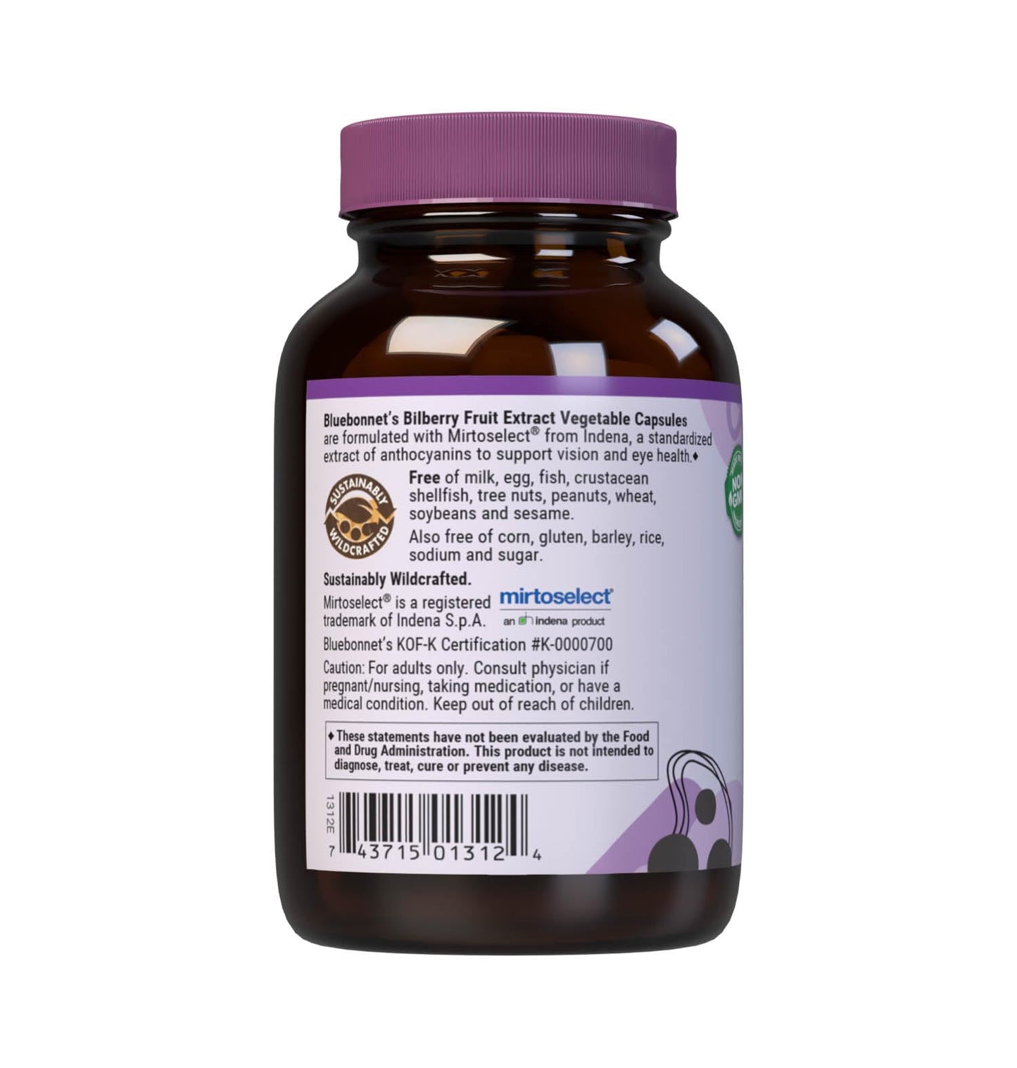 BlueBonnet Bilberry Fruit Extract Supplement, 60 Count โ Eye Health, Vegan