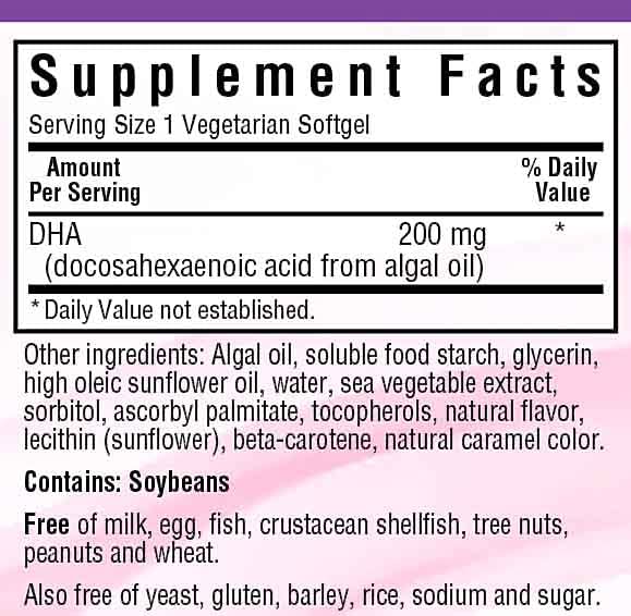 BlueBonnet Prenatal DHA 200 mg Vegetarian Softgels – 60 Count | LifesDHA Algal DHA