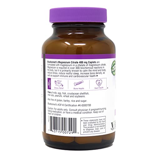Bluebonnet Magnesium Citrate 400 mg โ Maximum Absorption | Immune Support & Energy