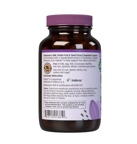 BlueBonnet Milk Thistle Fruit & Seed Extract โ 120 Veg Capsules, Liver Health