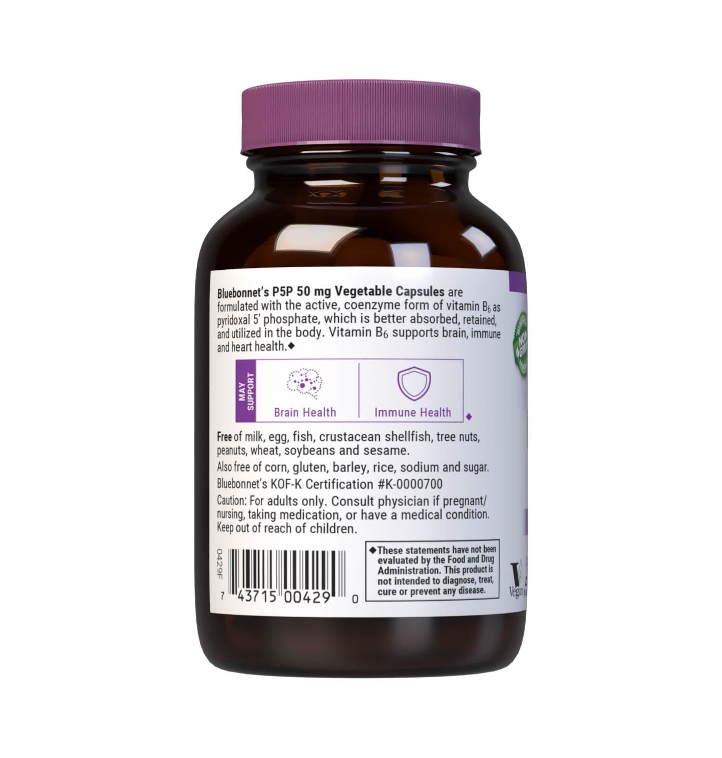 Bluebonnet Nutrition CellularActive P-5-P 50mg โ 90 Vegetarian Capsules | Vitamin B6 (Pyridoxal-5-Phosphate)