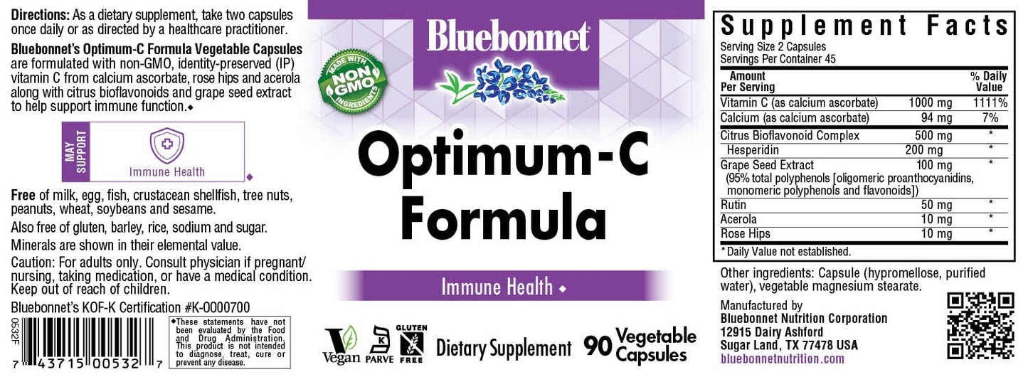BlueBonnet Optimum C Formula Vegetable Capsules โ 90 Count