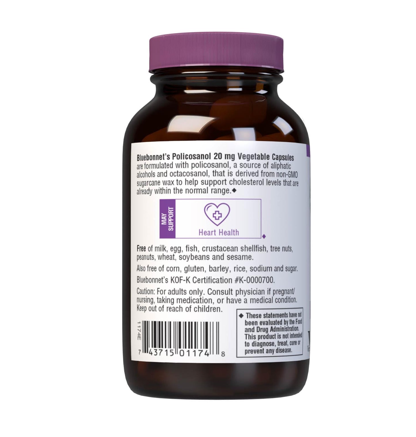 BlueBonnet Policosanol Supplement 60 Count โ Heart Health Support