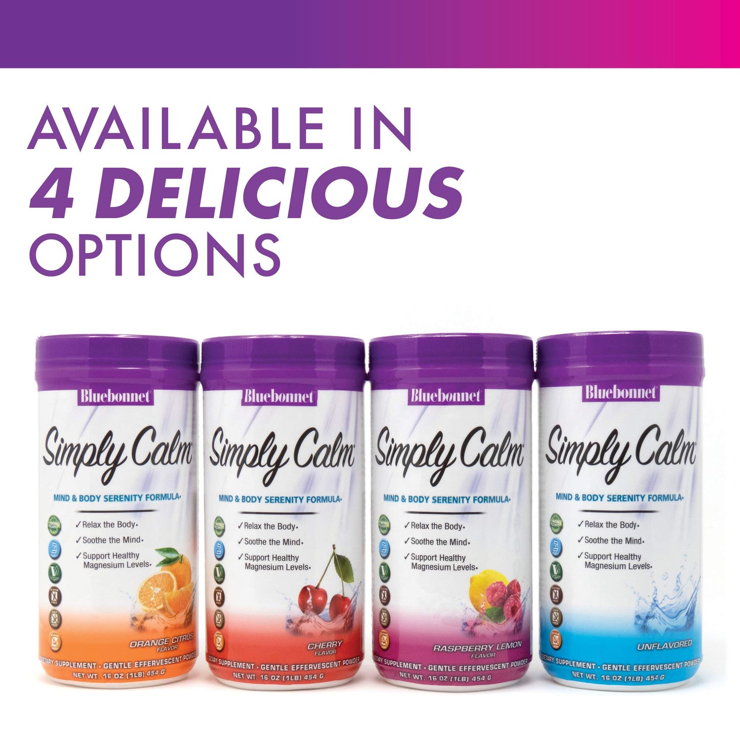 Bluebonnet Simply Calm Magnesium Powder โ Calm, Sleep & Stress Support (Orange Citrus)