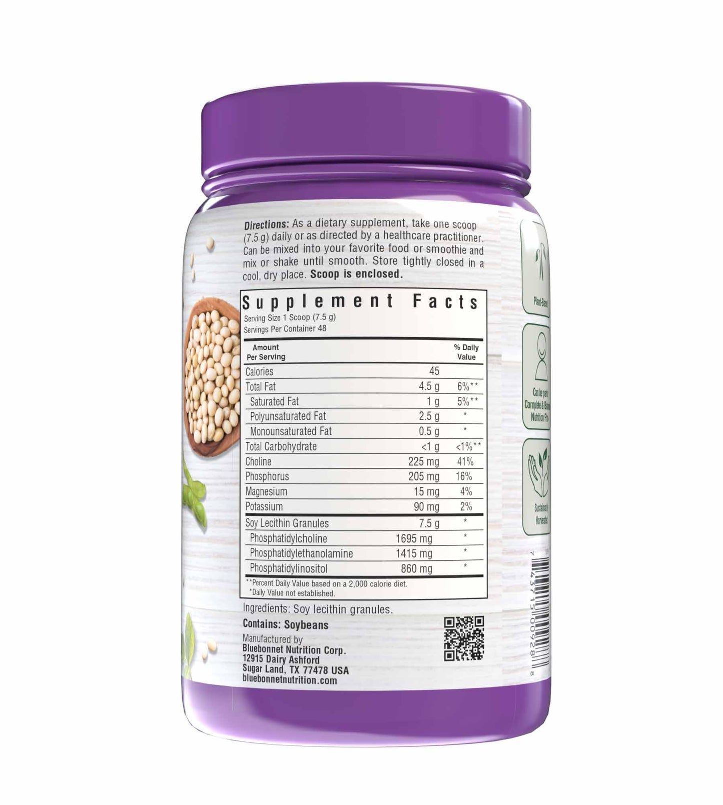BlueBonnet Super Earth Lecithin Granules โ Non-GMO Soy, Gluten-Free, Vegan, Kosher, No Sugar Added, 12.7 oz (Pack of 2)