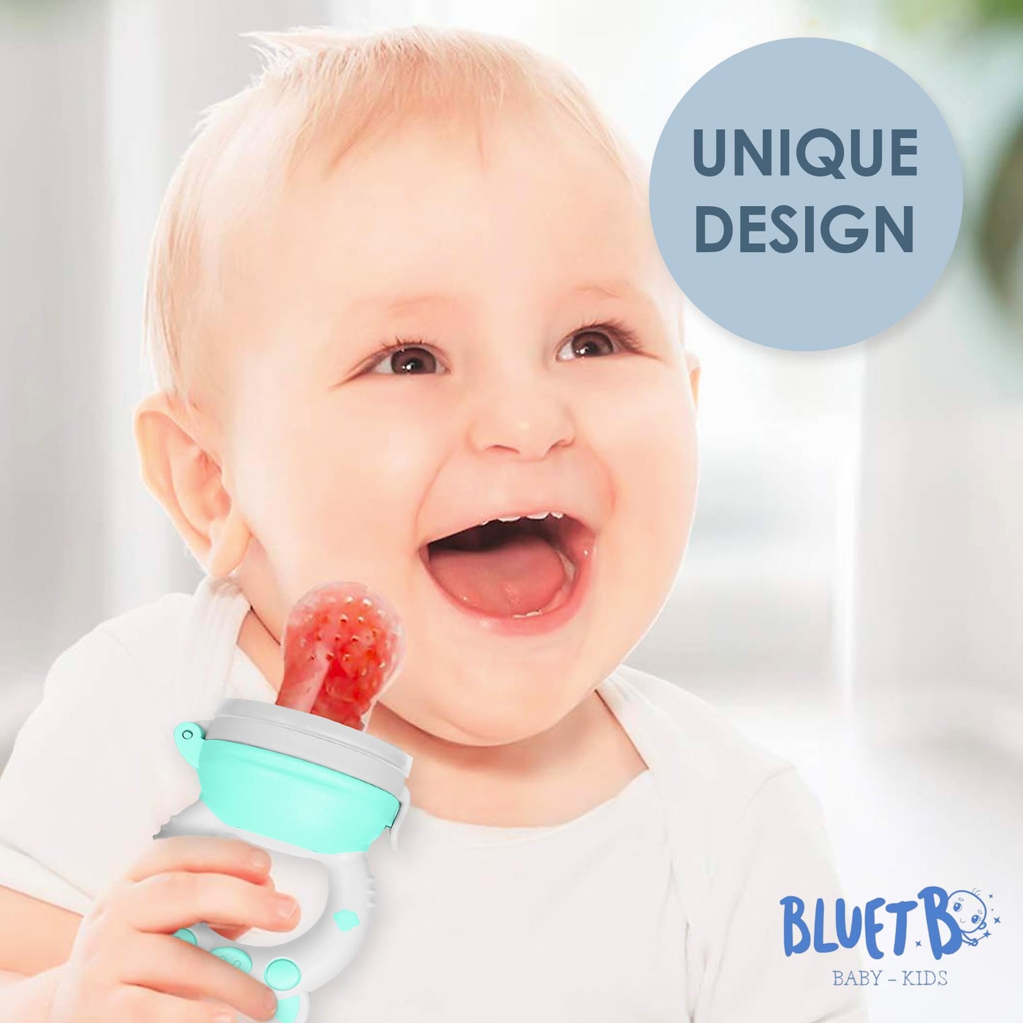 Bluet B- Baby Fruit Feeder Pacifier β BPA-Free Silicone, 6 Nipples (2 Pack) β Green