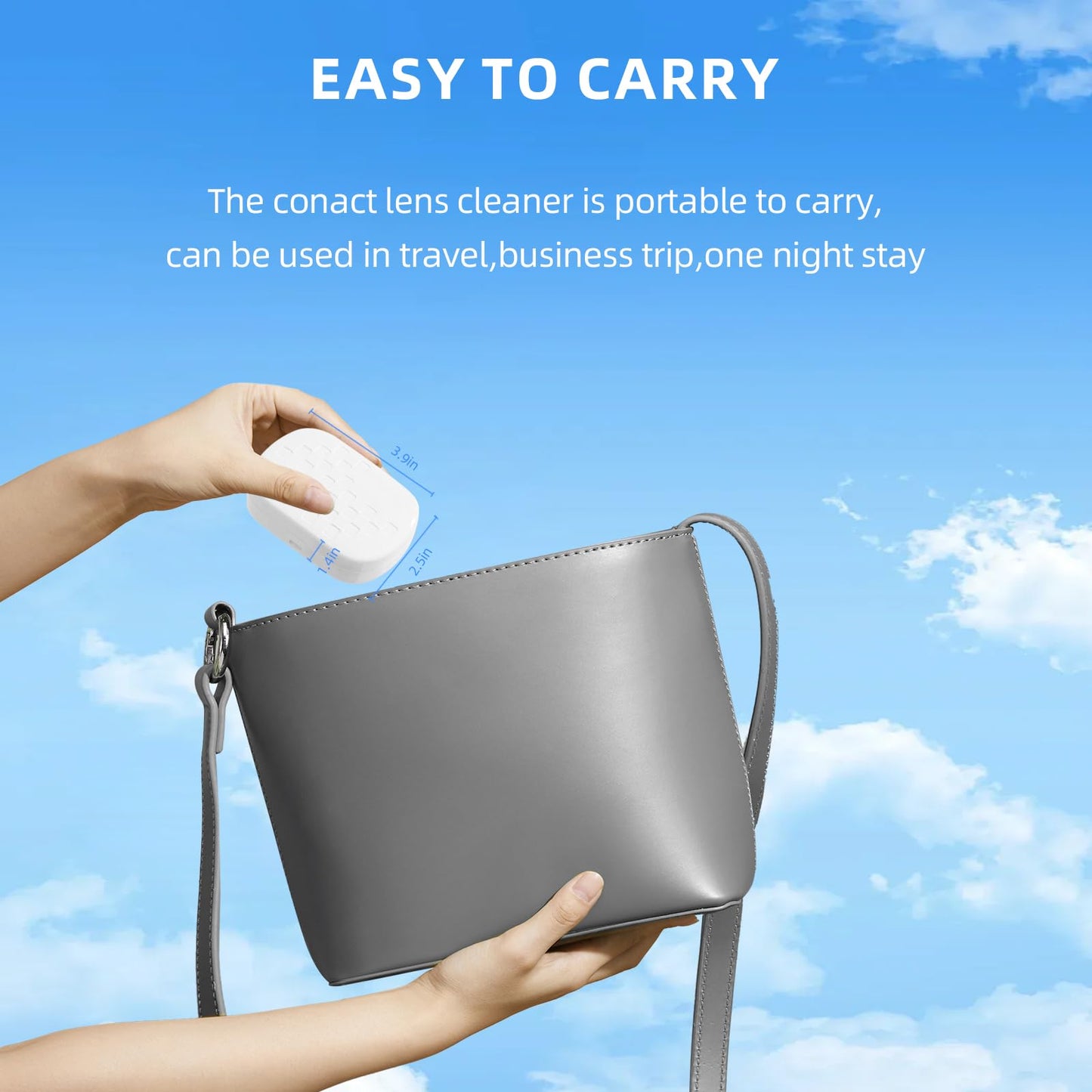 BNXXL SKIN Contact Lens Cleaner โ White, USB Charging, Night Light
