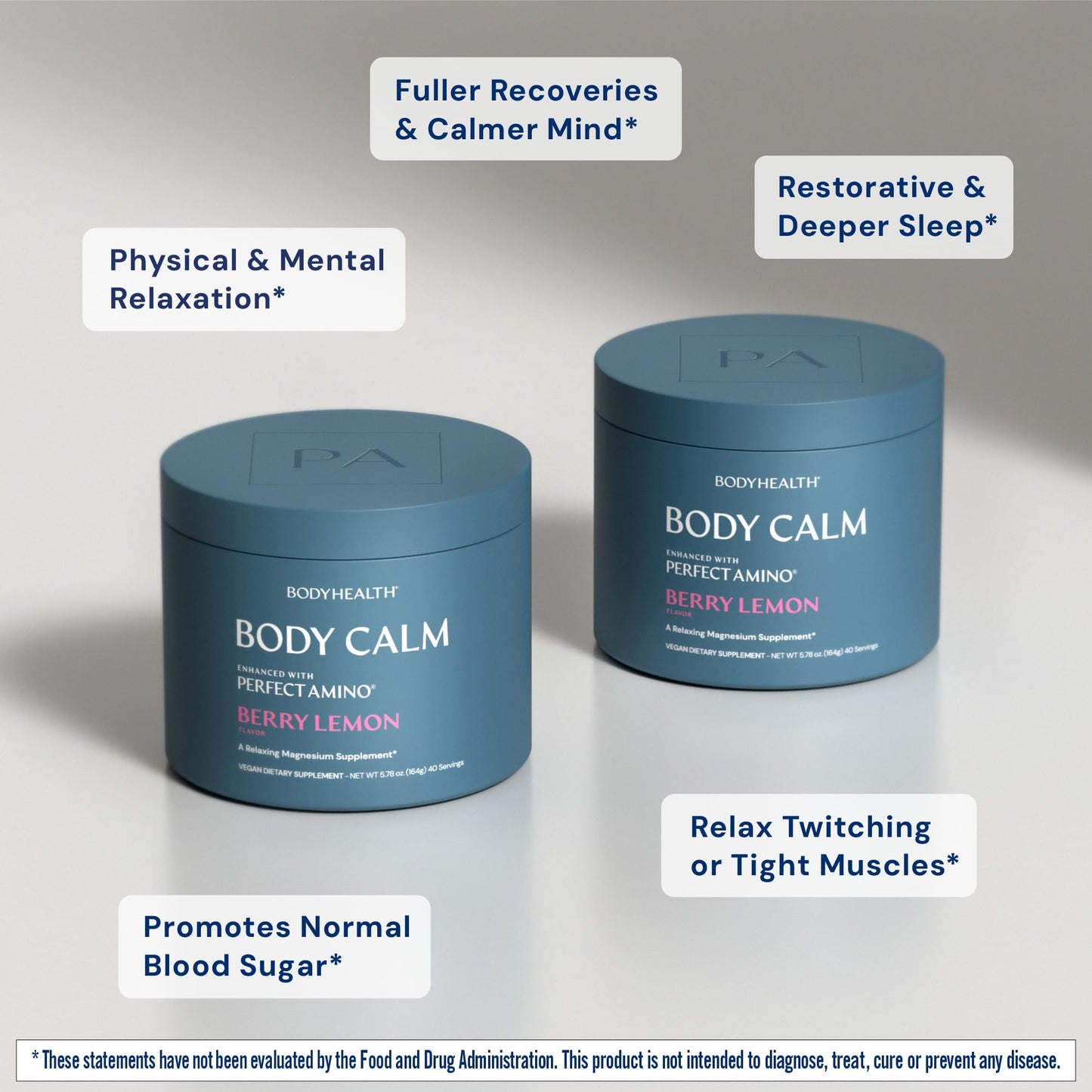 BodyHealth Body Calm Magnesium Sleep Supplement โ Berry Lemon (40 Servings)