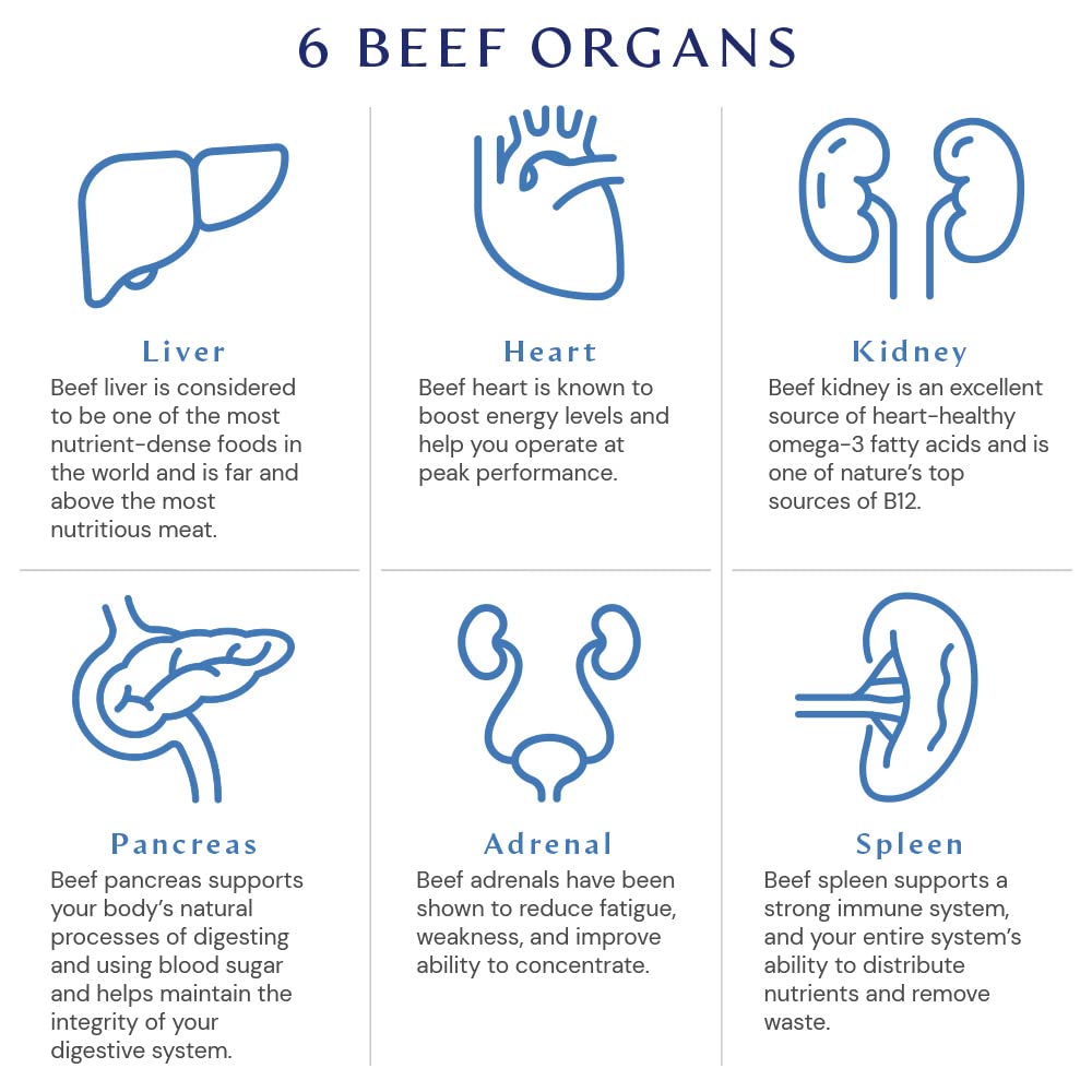 BodyHealth Organ+ Grass-Fed Glandular Complex โ Grass-Fed Beef Organ Supplement (150 Capsules)