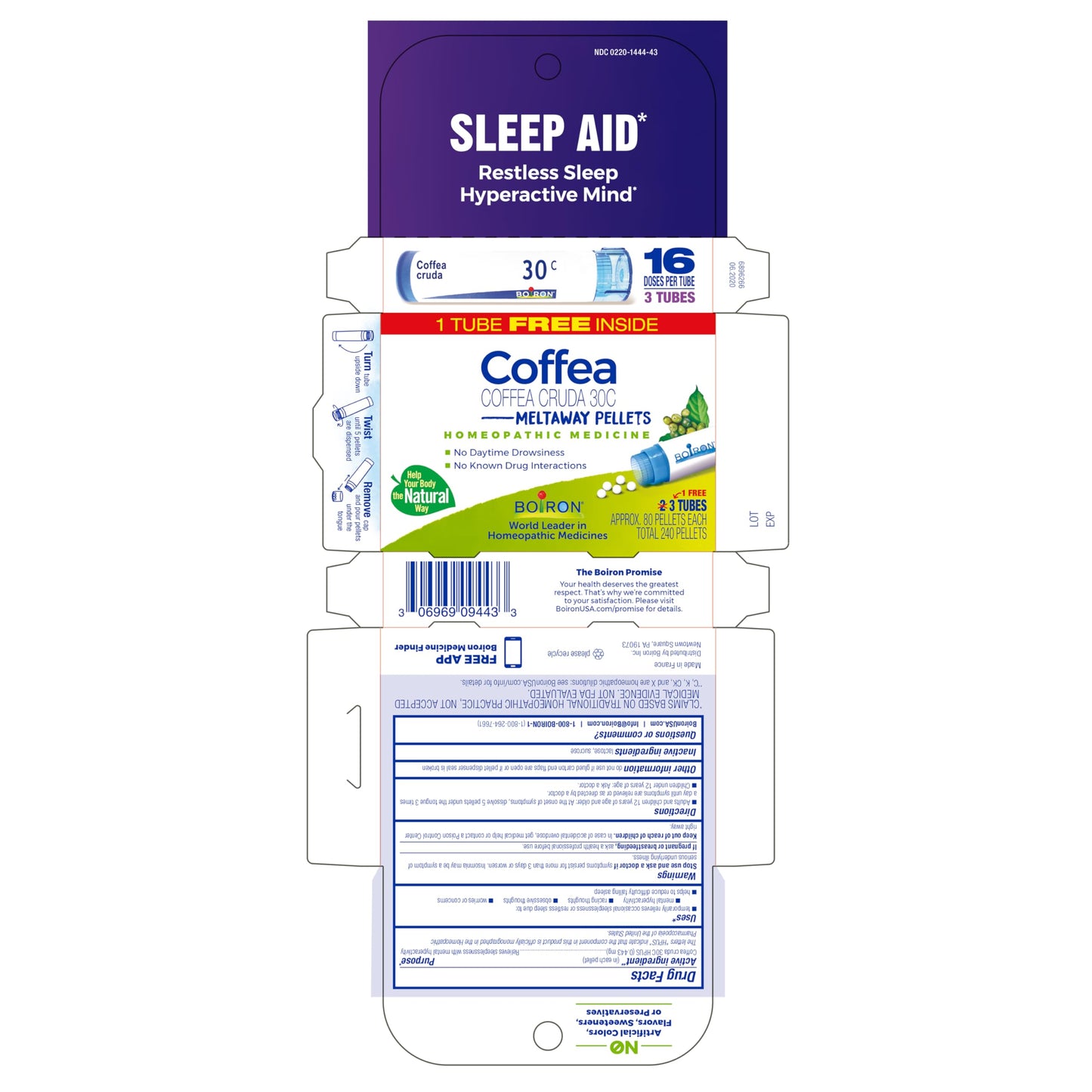 Boiron Coffea Cruda 30C β 9 Blue Tubes Sleep Aid for Restless Sleep
