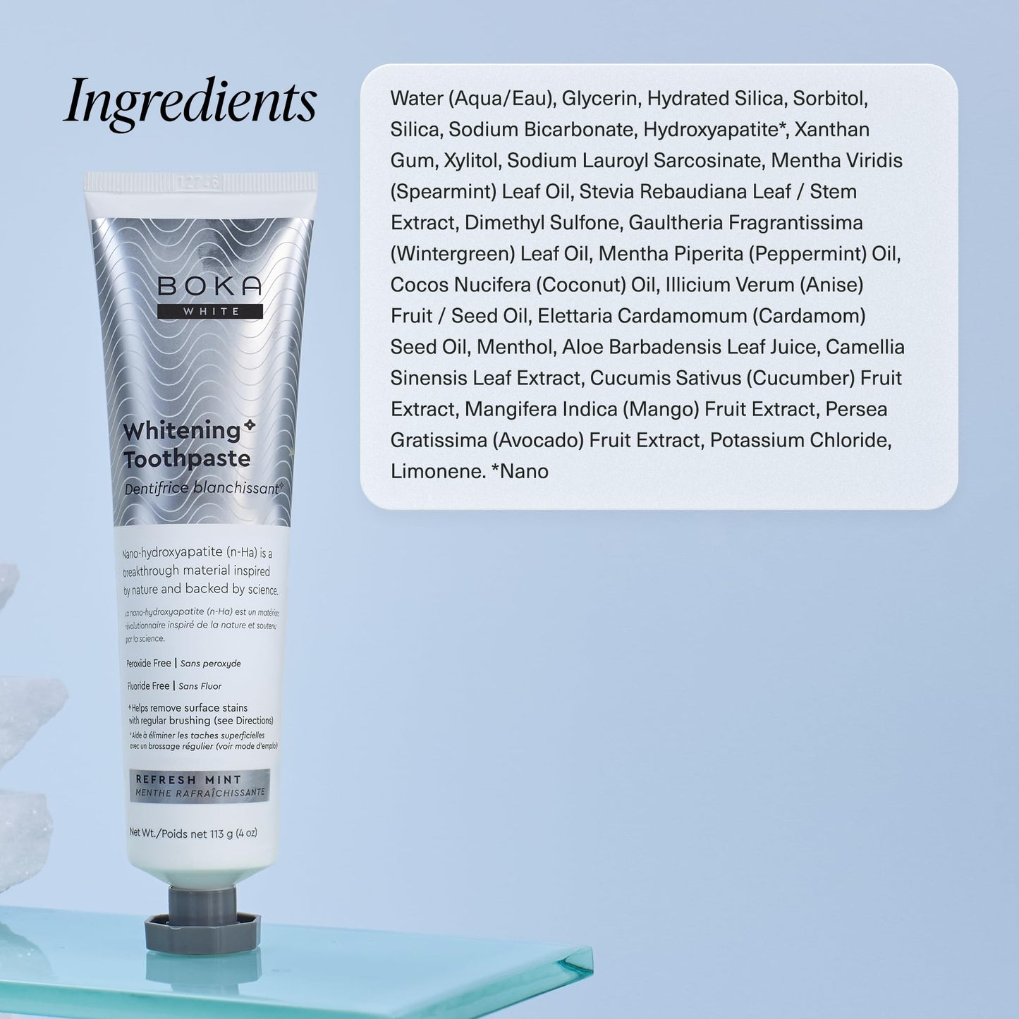 Boka Fluoride Free Nano-Hydroxyapatite Toothpaste โ For Sensitive Teeth (4 oz)