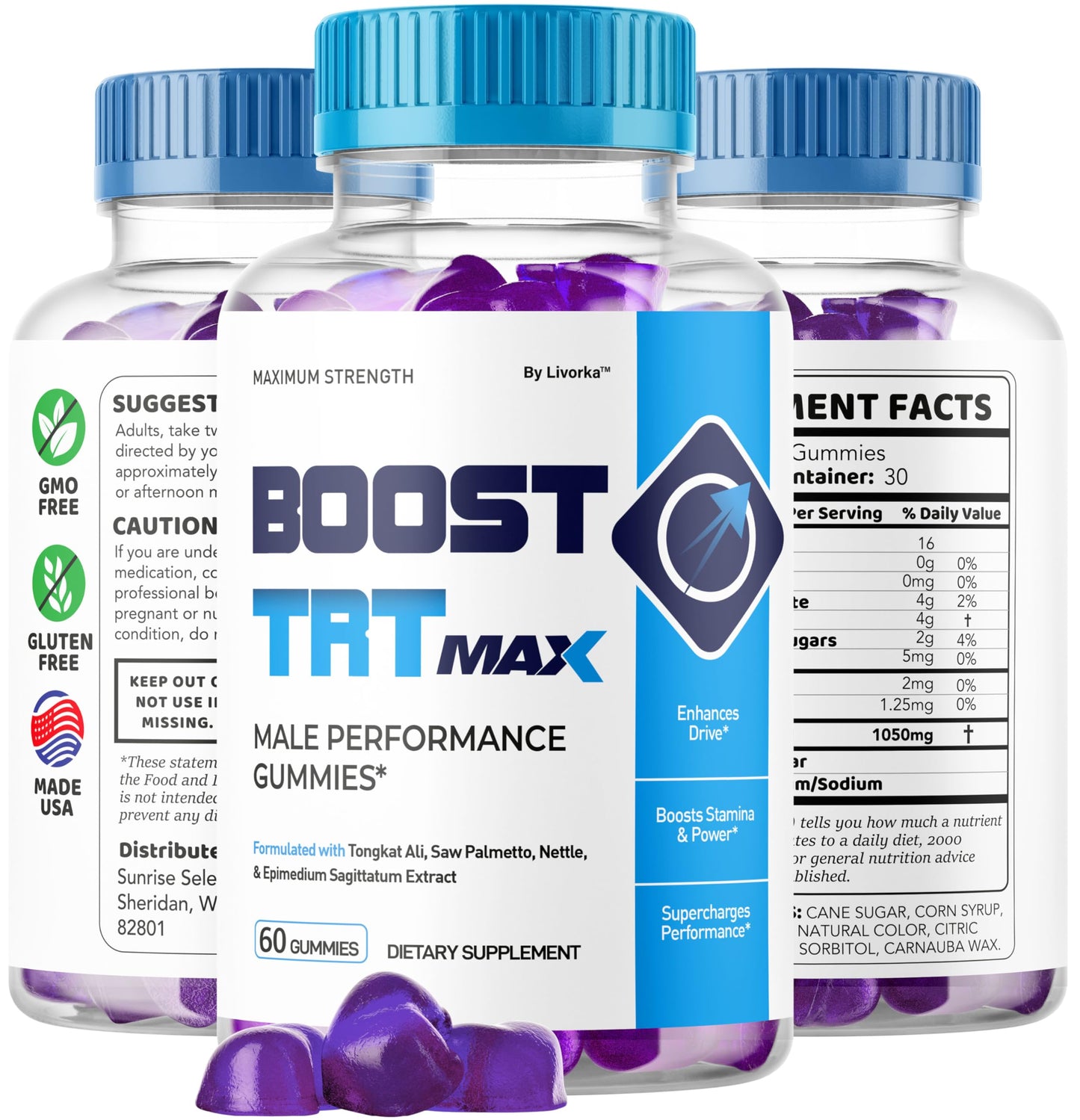 (2 Pack) Boost TRT Max Gummies for Men โ Advanced Natural Formula, 2 Months Supply