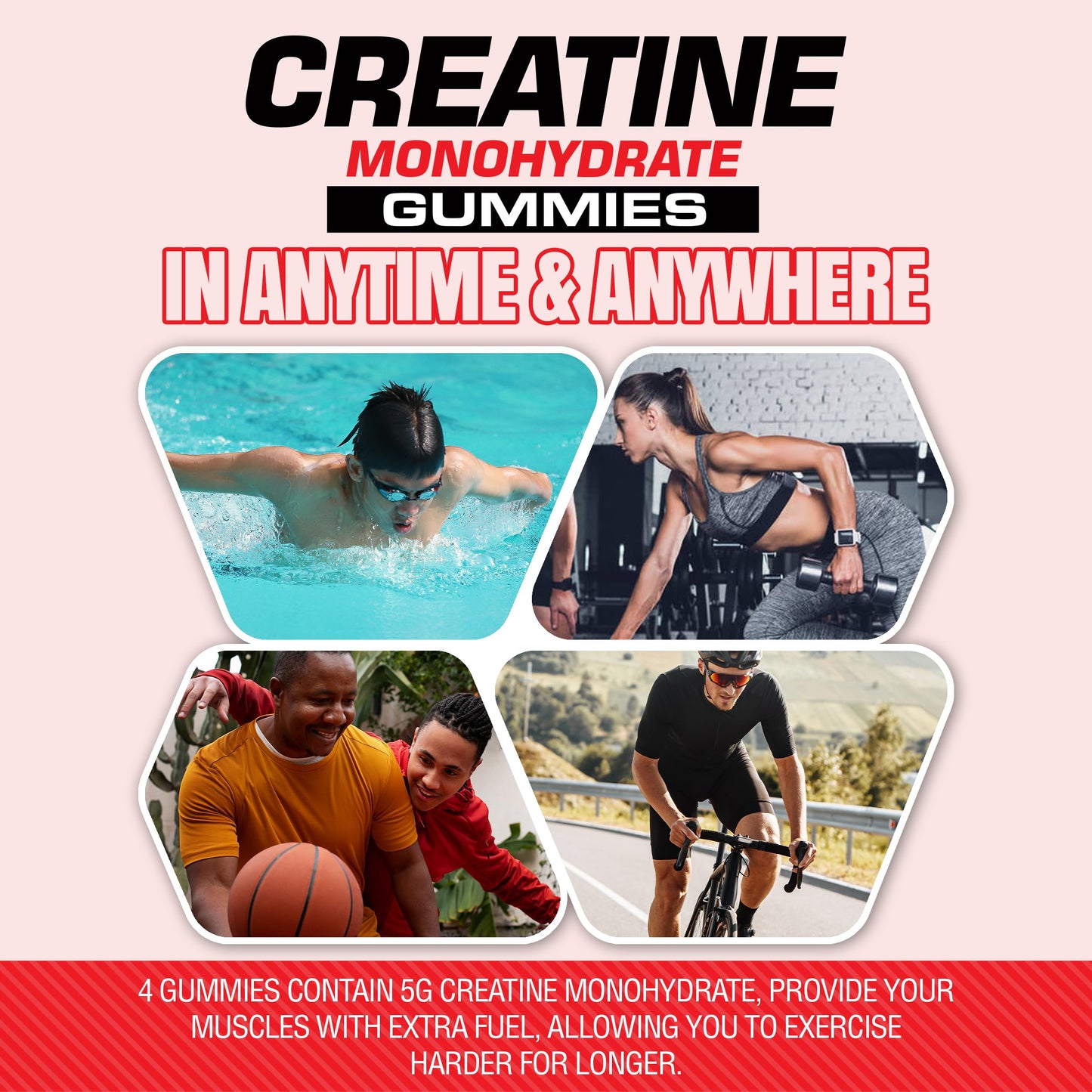 BOSSKO Creatine Monohydrate Gummies 9g โ 120 Count, Vegan & Non-GMO