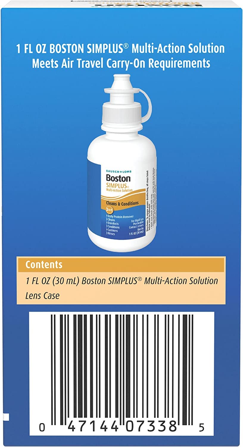 Boston SIMPLUS Multi-Action Solution for Gas Permeable Lenses โ Case Included โ 1 oz (Pack of 2)