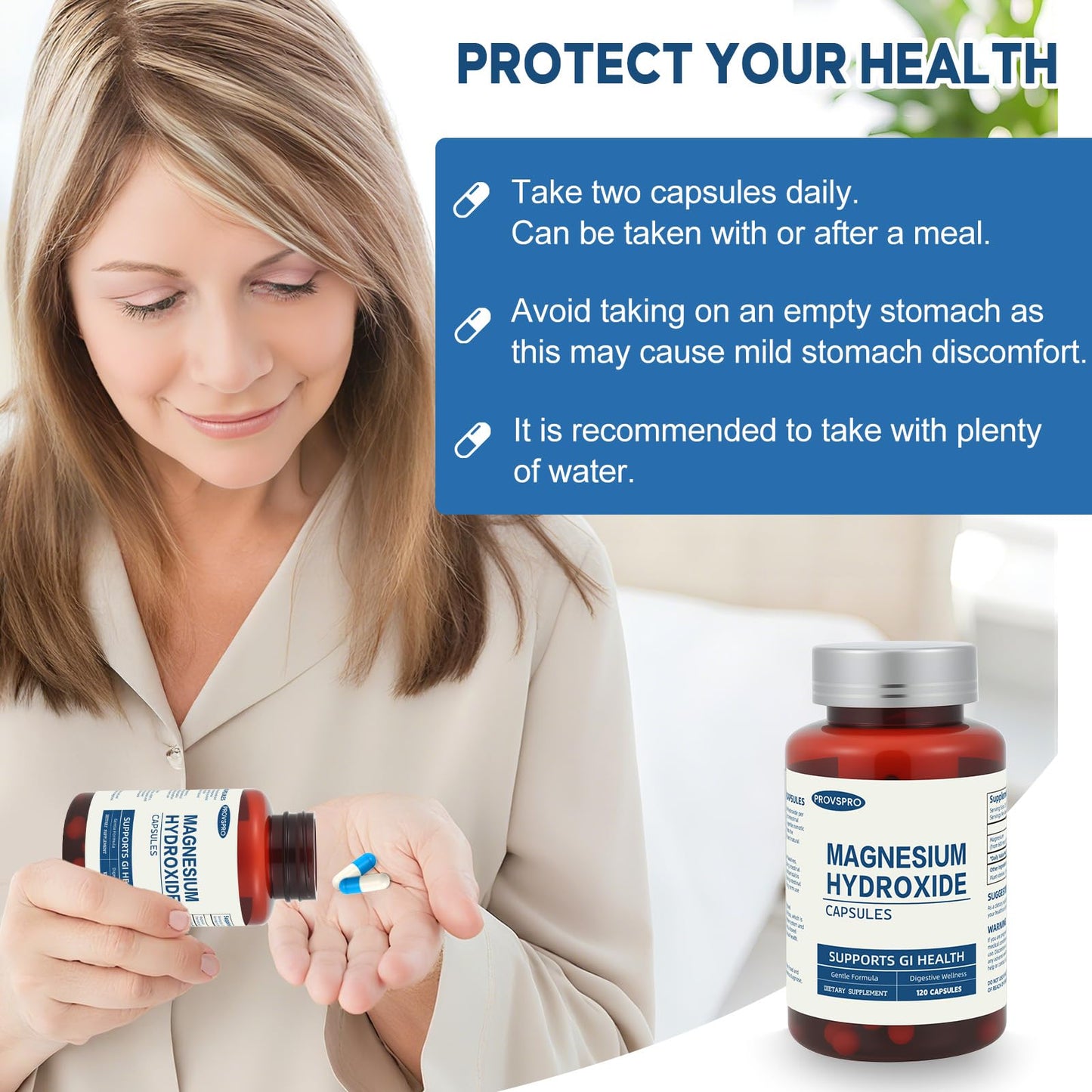 Magnesium Hydroxide Capsules โ Constipation Relief & Digestive Health (120 capsules)