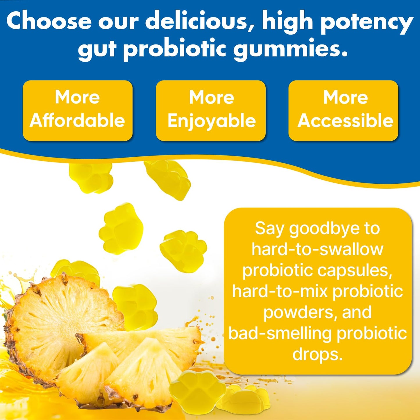 Gut Health Probiotic Gummies β 112.5B CFU, Sugar Free, 8 Strains + Prebiotics & Herbs β 60 Gummies