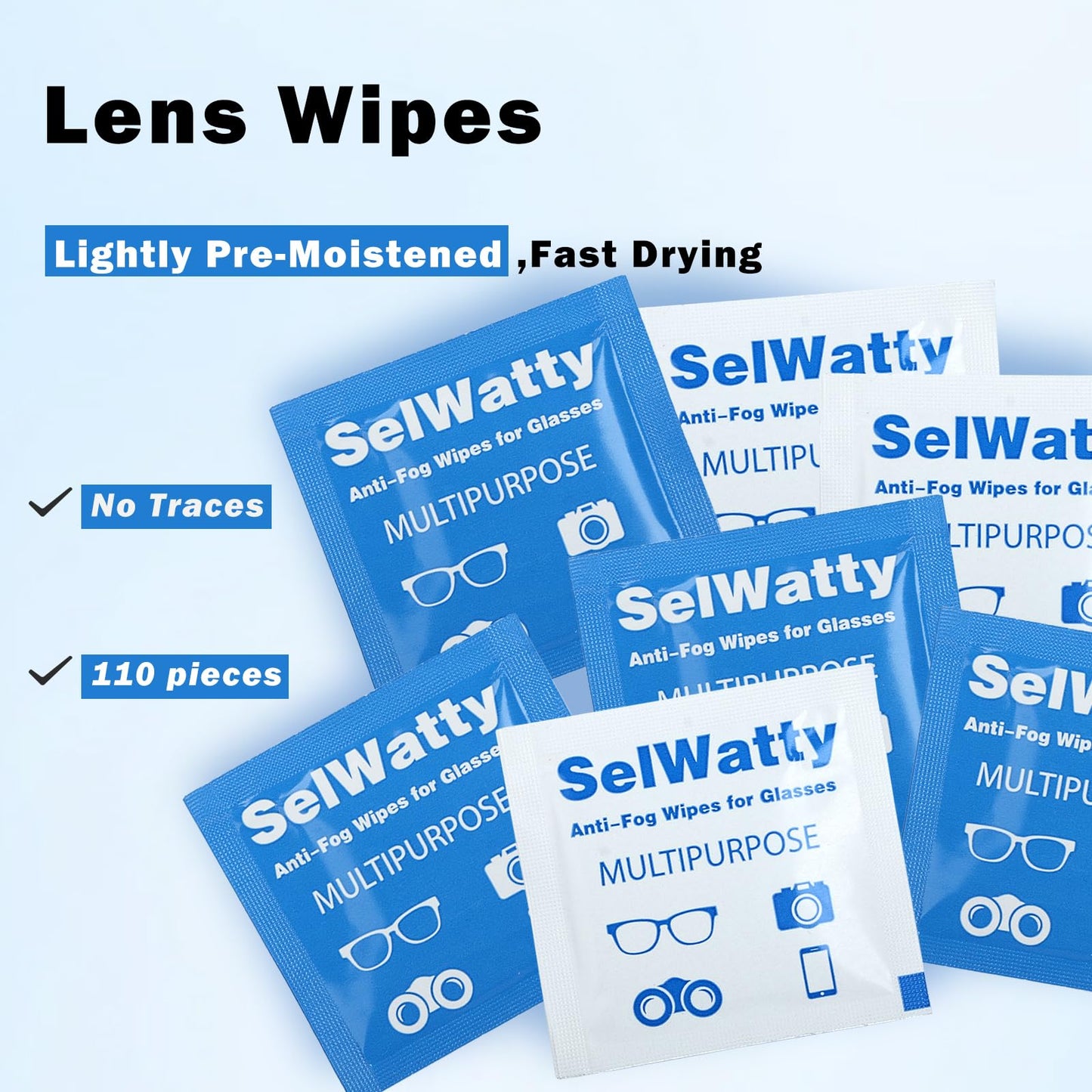 Anti-Fog Wipes for Glasses โ 110 Count Lens Cleaning Wipes for Eyeglasses & Screens
