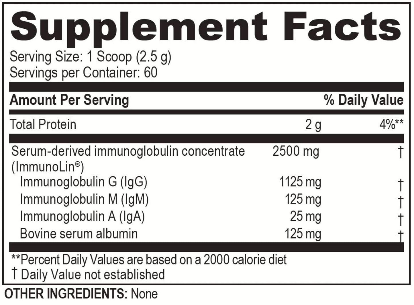 Brain Basics Ultra Pure IgG Supplement โ Dairy-Free IgG-Immunolin Powder, 150g, 60 Servings
