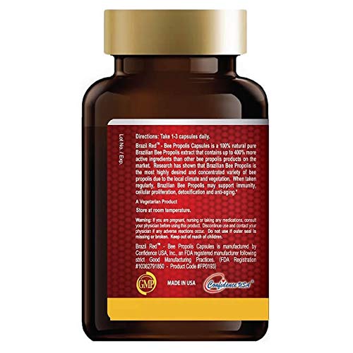 Brazil Red Bee Propolis High Concentrate (120 Capsules) | Premium Brazilian Propolis
