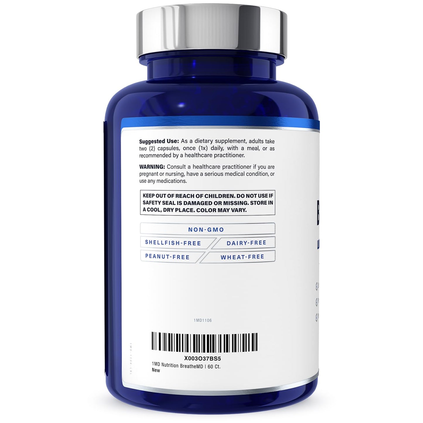 1MD Nutrition BreatheMD โ Lung & Respiratory Support Supplement with Elderberry, Chromium & NAC (60 Ct)