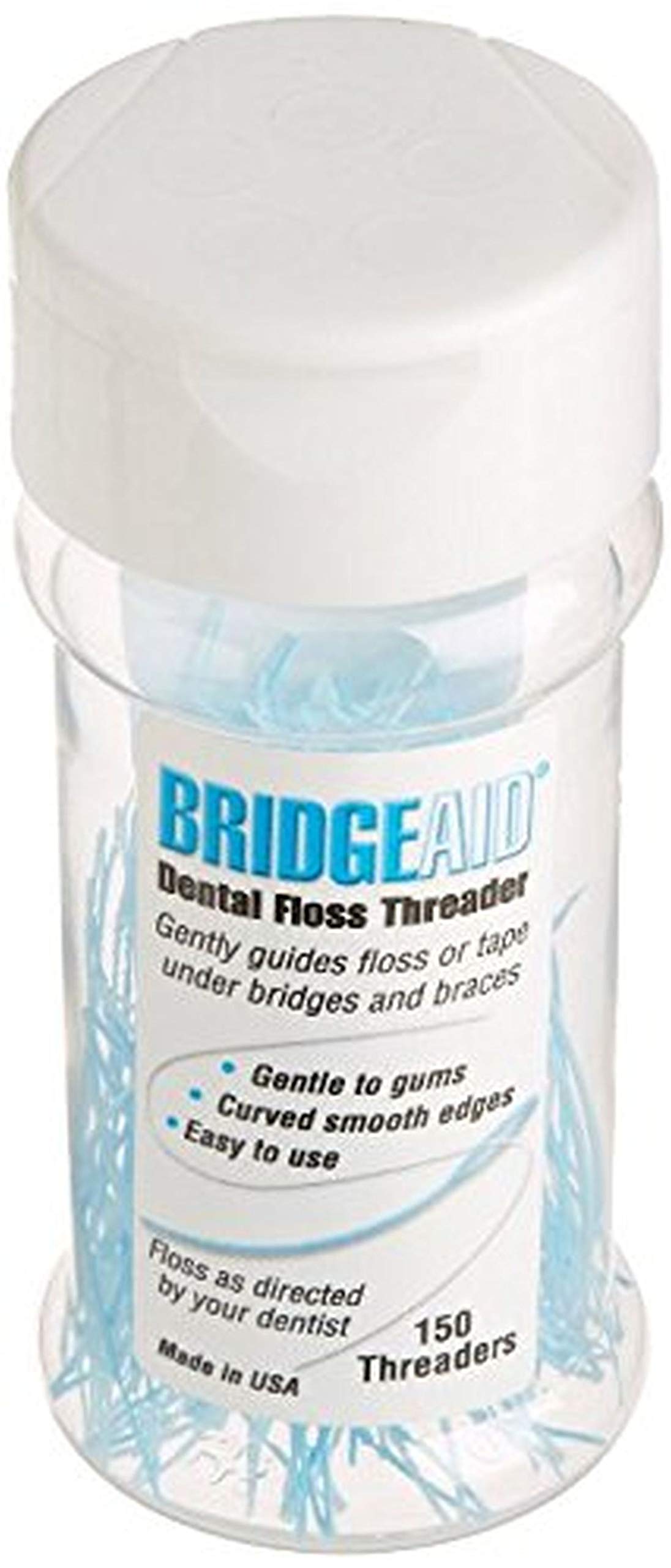 BridgeAid Dental Floss Threader Bottle 150 โ 1 Bottle