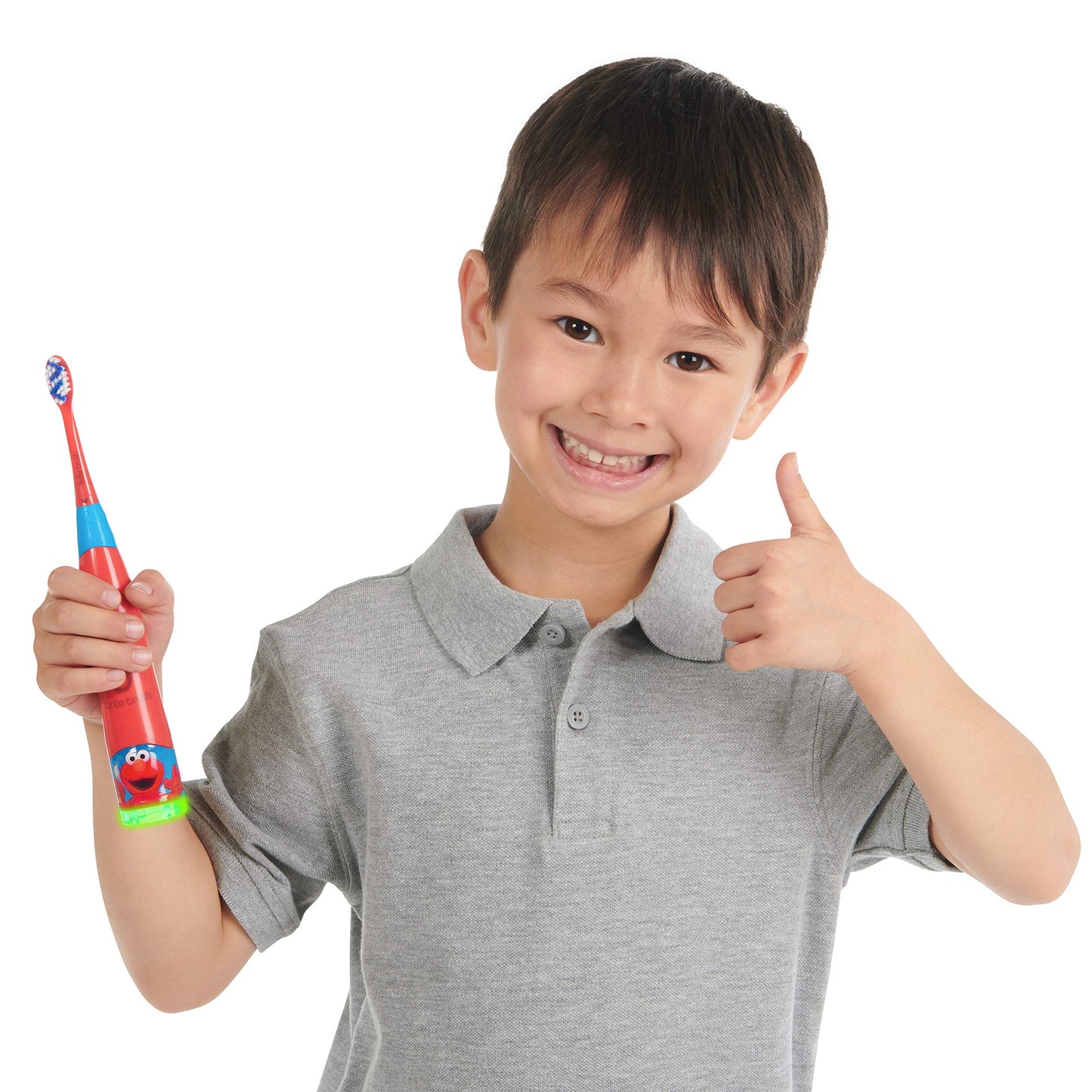 BriteBrush Sesame Street Elmo โ Smart Kids Toothbrush with Game Time & Parent Check Light