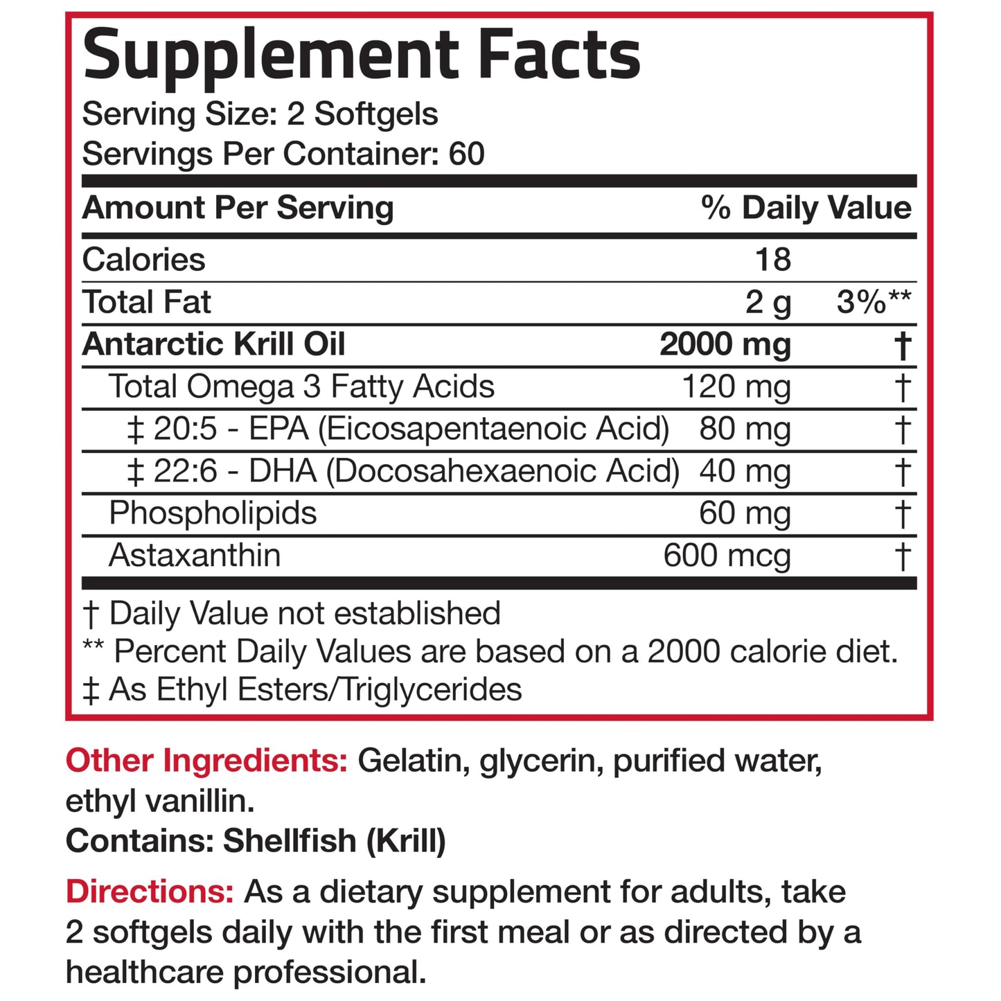 Bronson Antarctic Krill Oil 2000 mg โ 120 Softgels with Omega-3 EPA/DHA