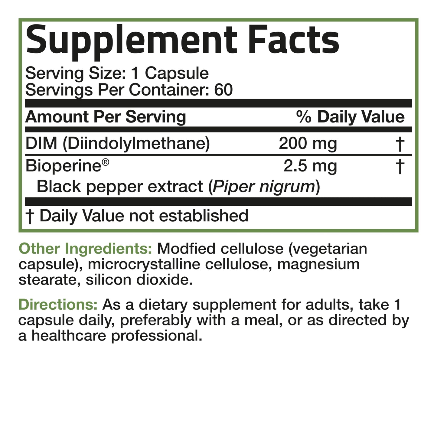 Bronson DIM 200 MG with BioPerine โ Estrogen Metabolism & Hormone Balance | 60 Vegetarian Capsules