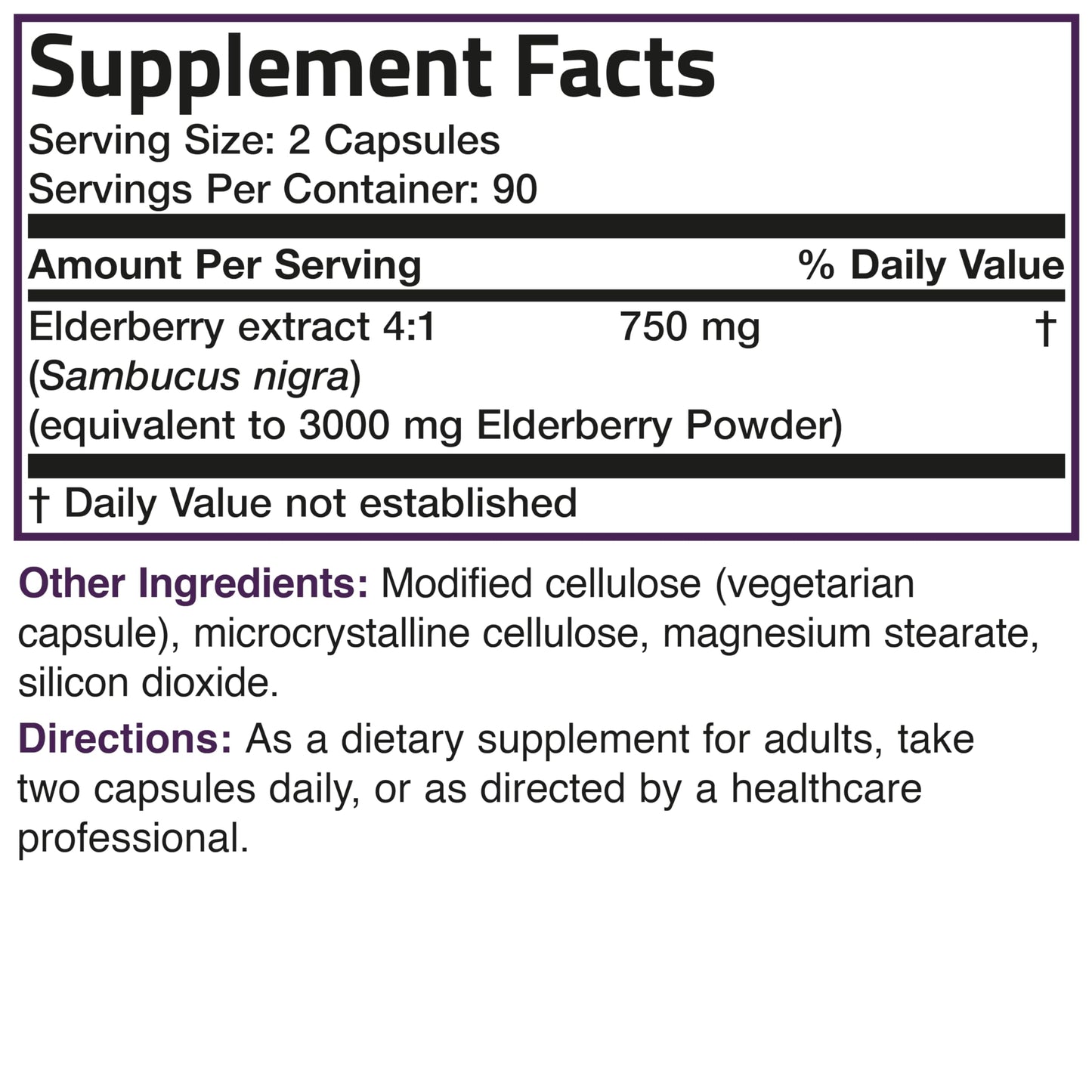 Bronson Elderberry Extra Strength โ Immune Support & Antioxidant Protection | 180 Vegetarian Capsules | Non-GMO