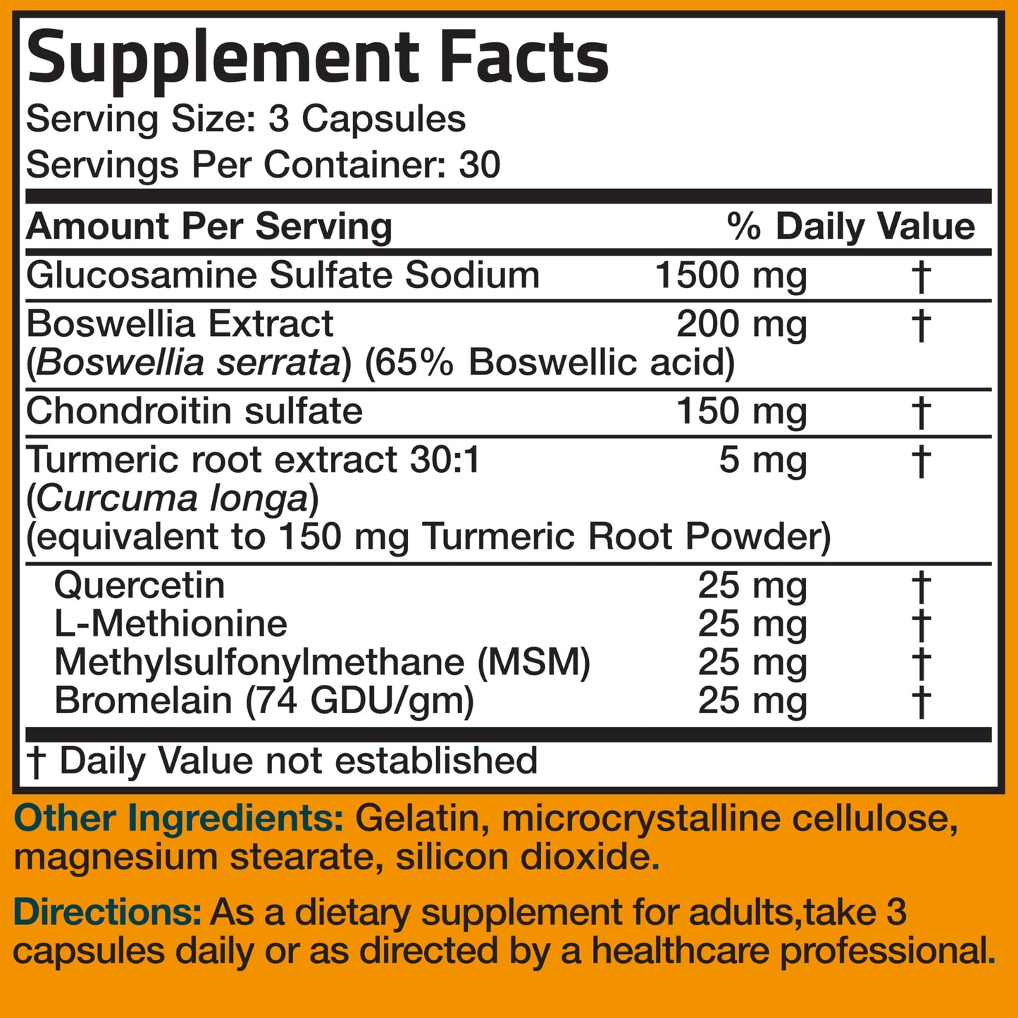 Bronson Glucosamine Chondroitin Turmeric & MSM โ Advanced Joint & Cartilage Formula, Non-GMO, 90 Capsules