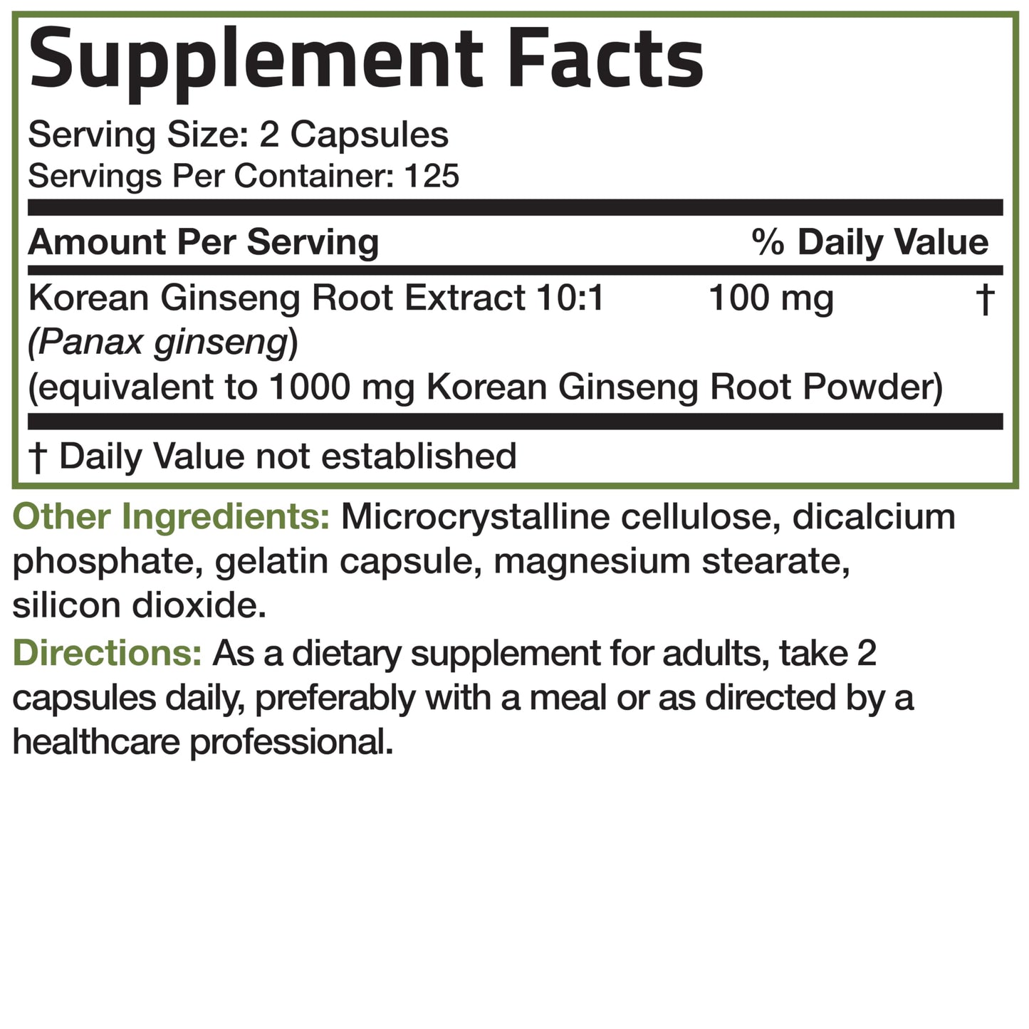 Bronson Korean Panax Ginseng 250 Capsules โ Energy, Endurance & Memory