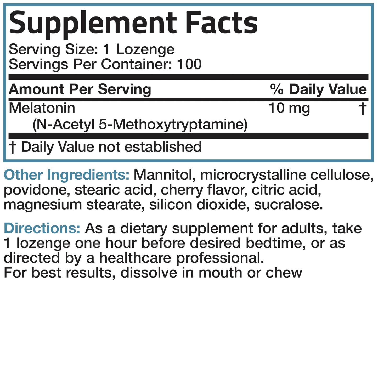 Bronson Melatonin 10mg Fast Dissolve Cherry โ Vegetarian | 100 Count