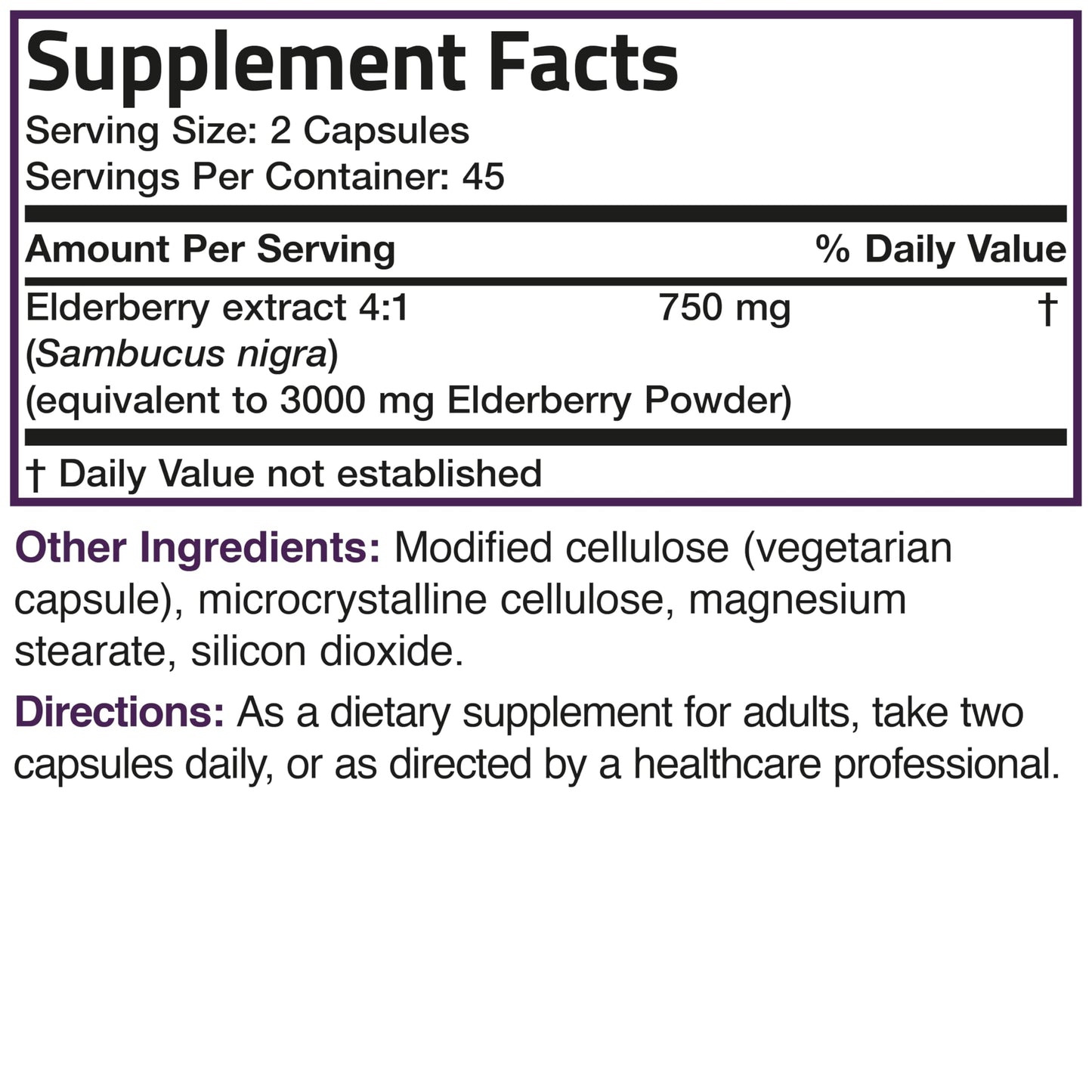 Bronson Elderberry Extra Strength โ Immune Support & Antioxidant Protection, 90 Veg Capsules