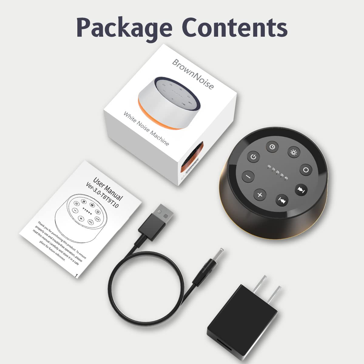 BrownNoise Brown Noise Sound Machine β 30 Sounds, 12 Night Light Colors, Memory, 5 Timers, 36 Volume Levels